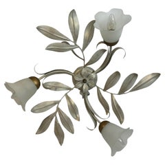 Beautiful Tole Florentine Florence Three Light Flush Mount Koegl Leuchten, 1980s