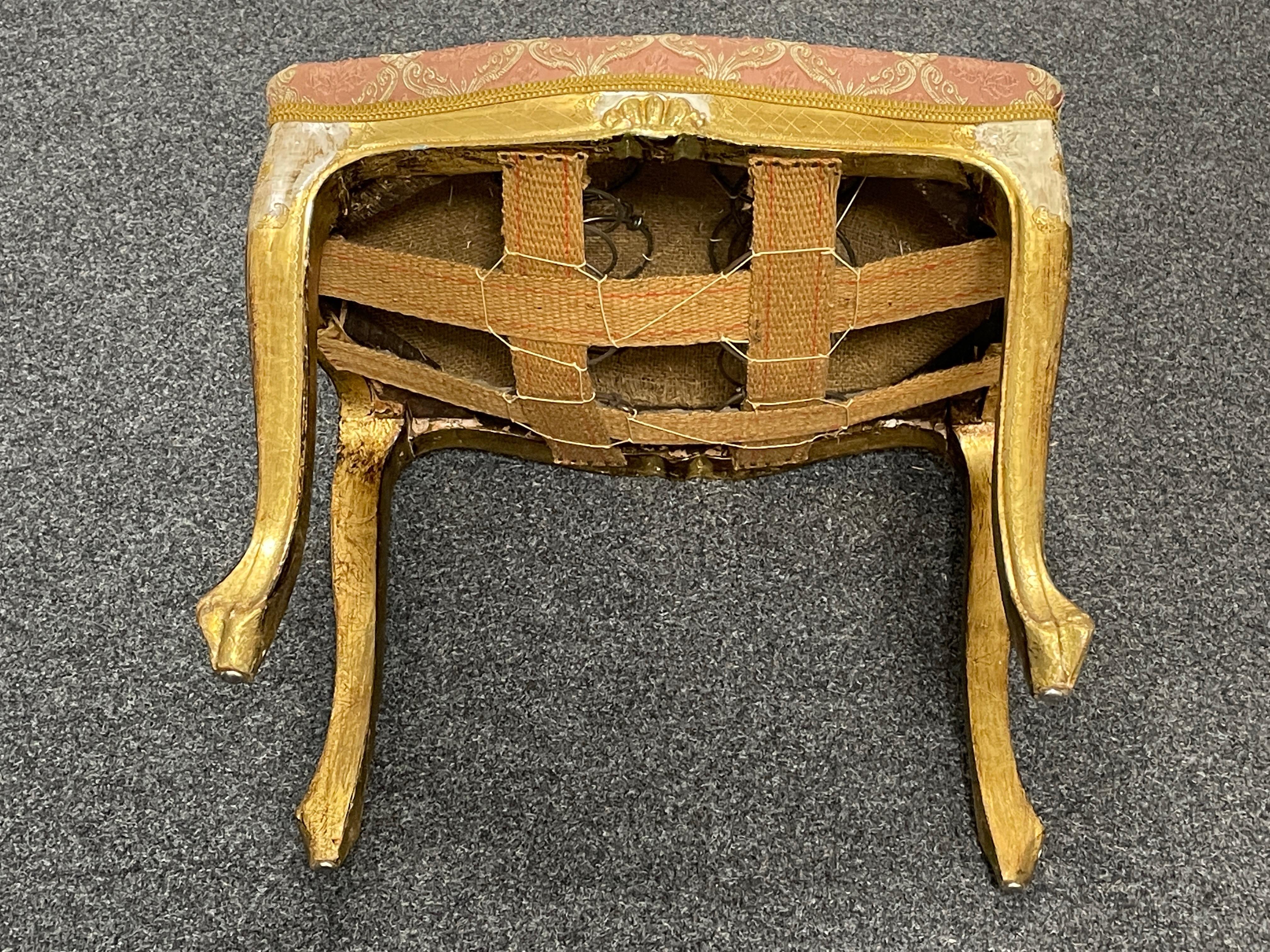 Beautiful Tole Hollywood Regency Stool or Foot Rest, Italy, 1930s For Sale 7