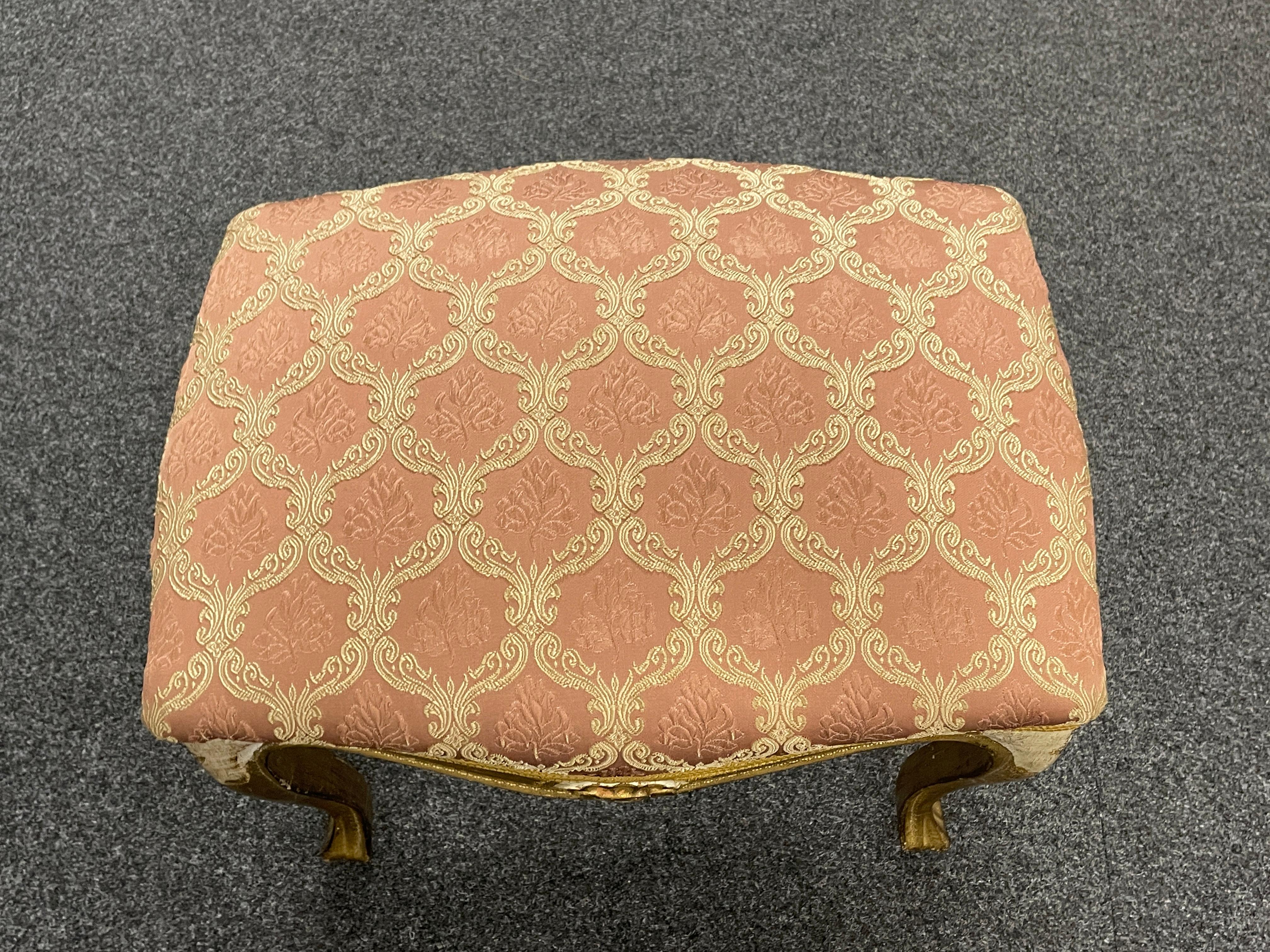 Beautiful Tole Hollywood Regency Stool or Foot Rest, Italy, 1930s For Sale 2
