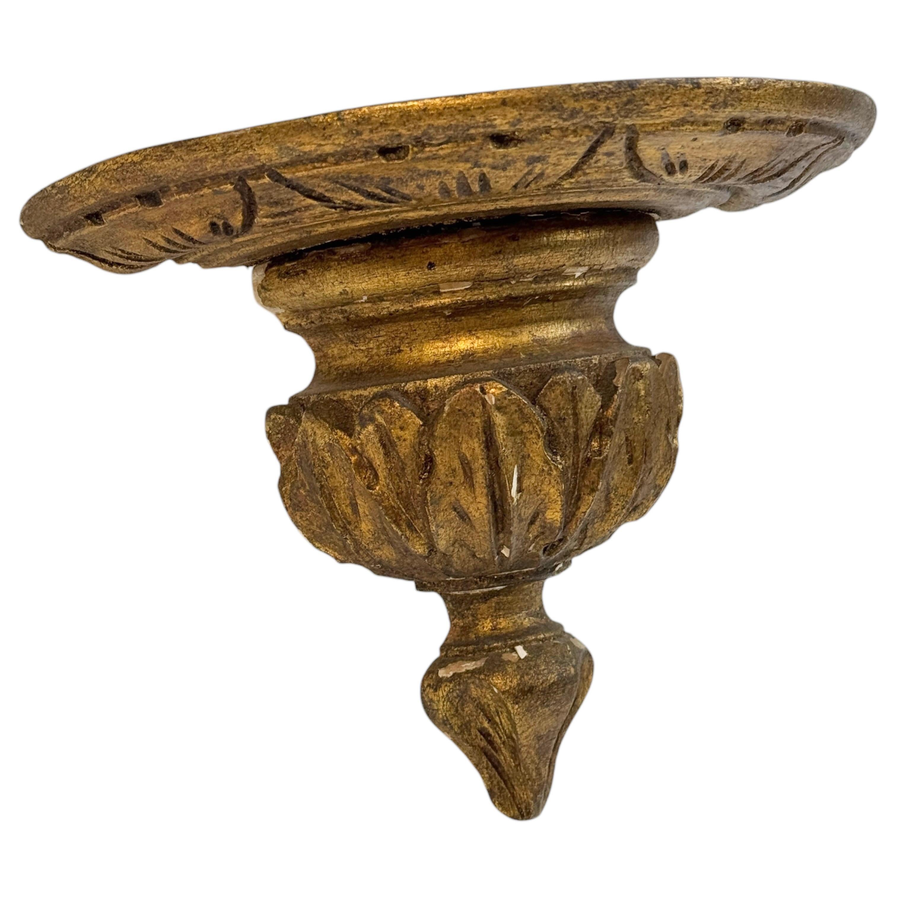 Preciosa consola de pared dorada de Tole Toleware Alemania 1890s Alemán en venta