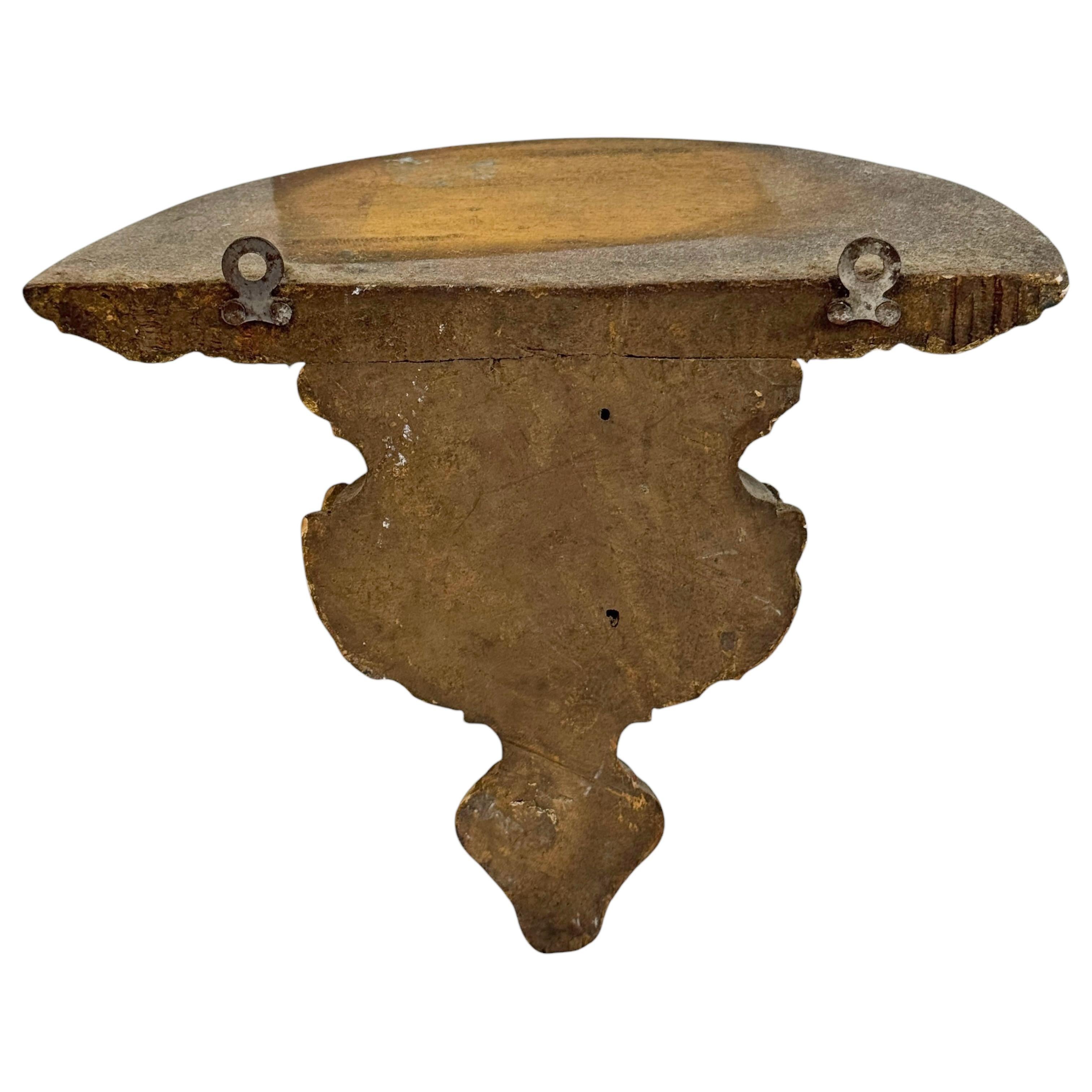 Preciosa consola de pared dorada de Tole Toleware Alemania 1890s Fines del siglo XIX en venta