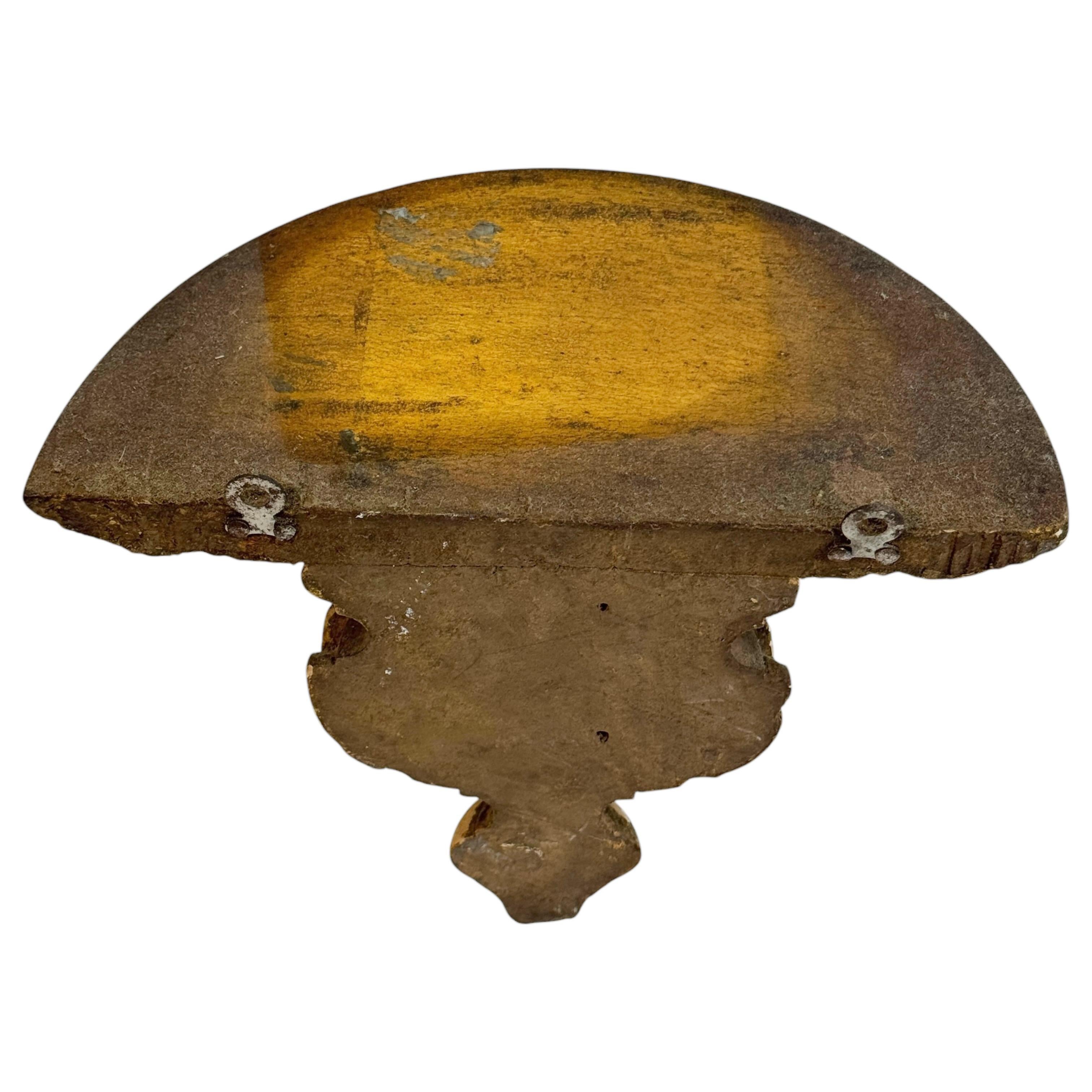Preciosa consola de pared dorada de Tole Toleware Alemania 1890s Madera en venta