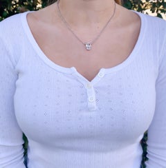 Beautiful Topaz Set in Sterling Silver Delicate Pendant Necklace