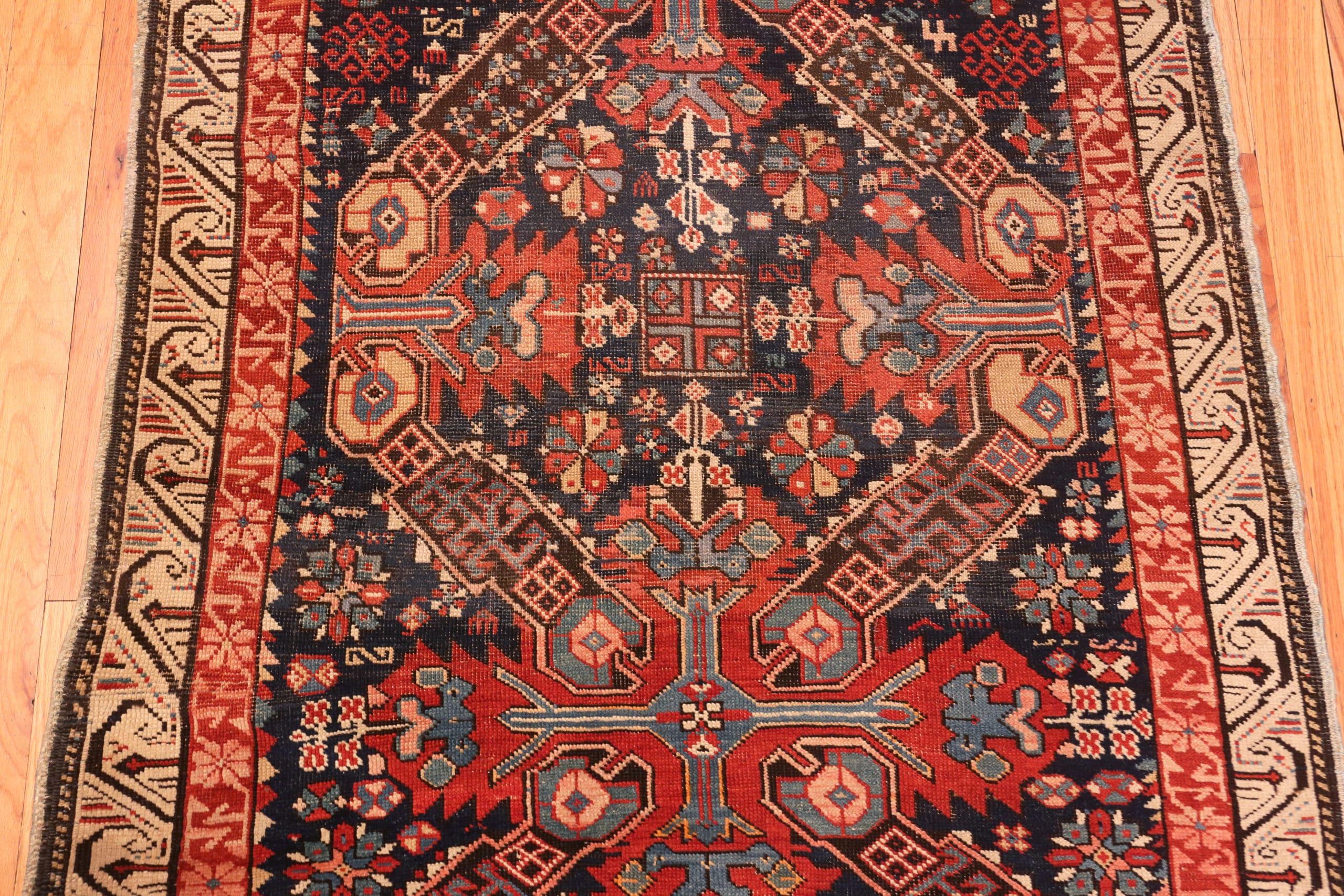 Hand-Knotted Beautiful Tribal Antique Seychour Caucasian Rug Runner 3'6