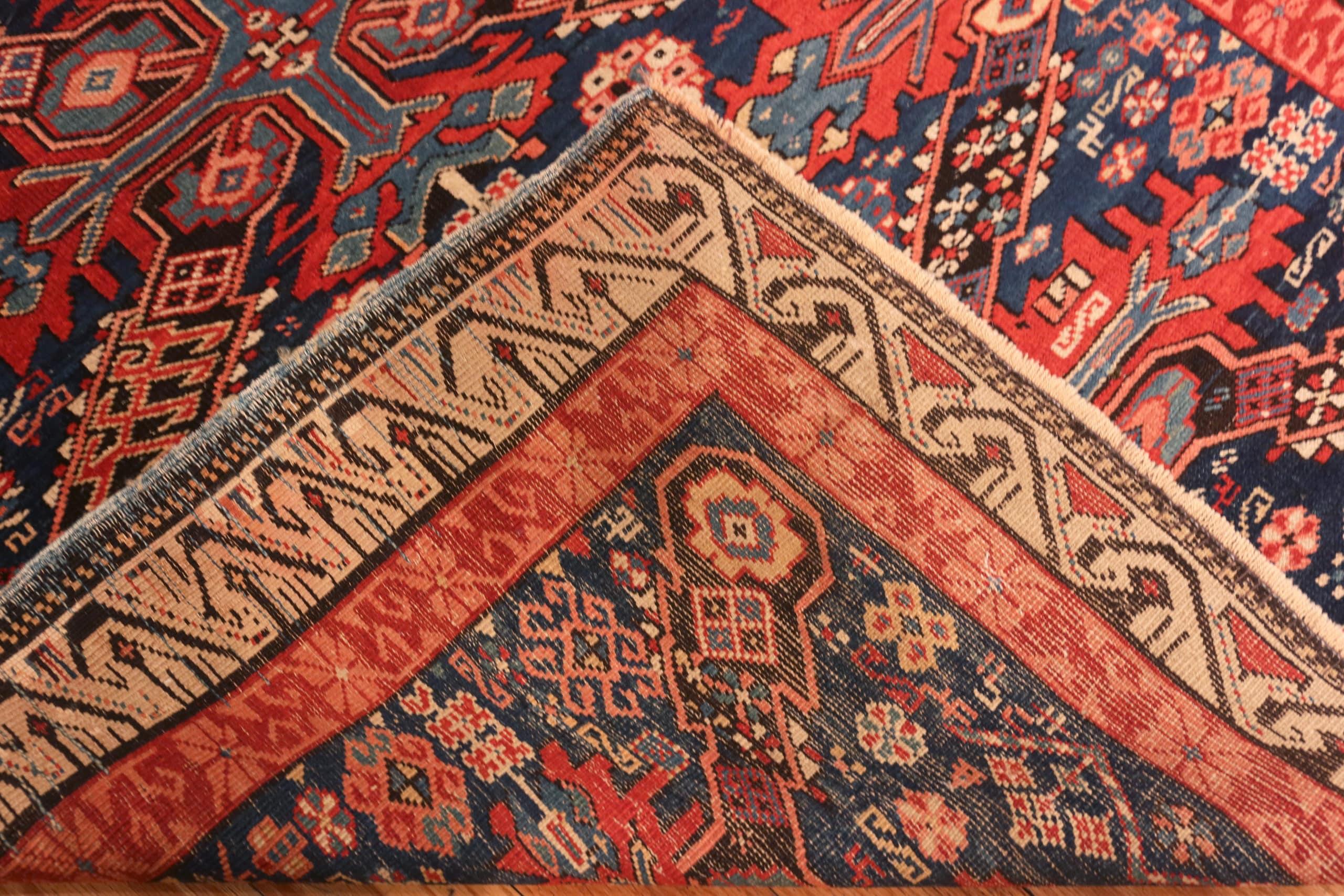 20ième siècle Magnifique tapis caucasien séychour tribal ancien de 3'6