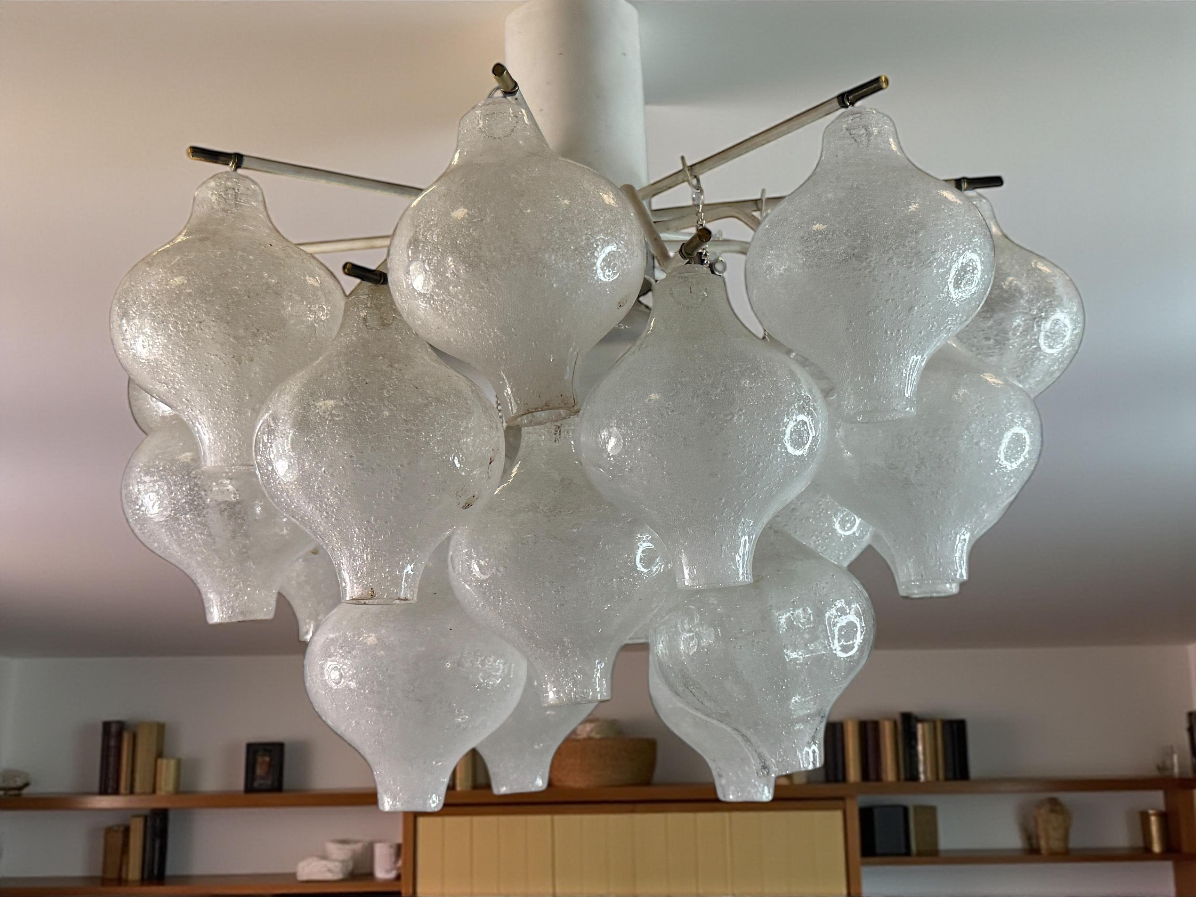 Beautiful Tulipan Glass Flush Mount by Kalmar Franken, Germany 1960s en venta 9