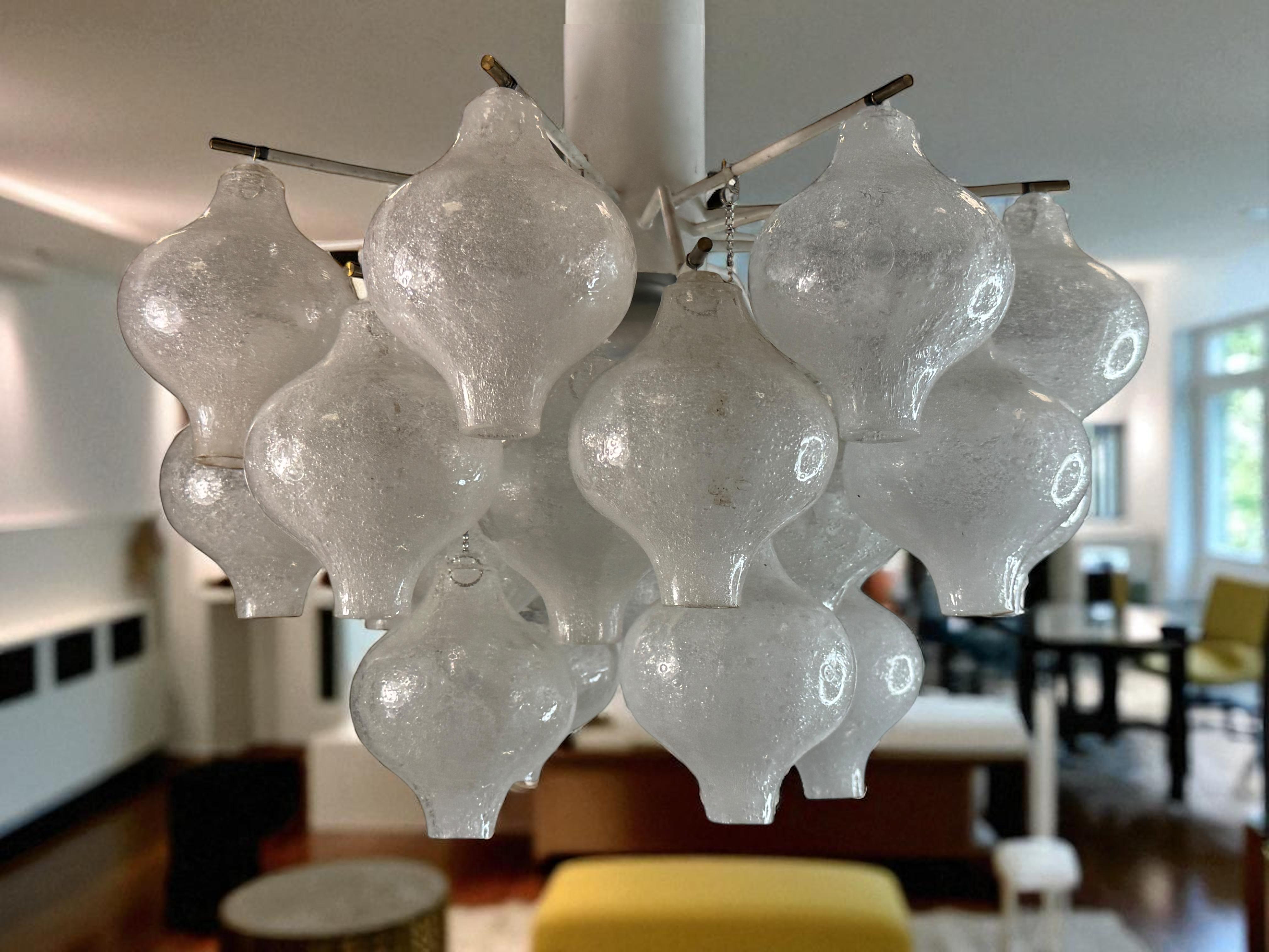 Beautiful Tulipan Glass Flush Mount by Kalmar Franken, Germany 1960s en venta 13