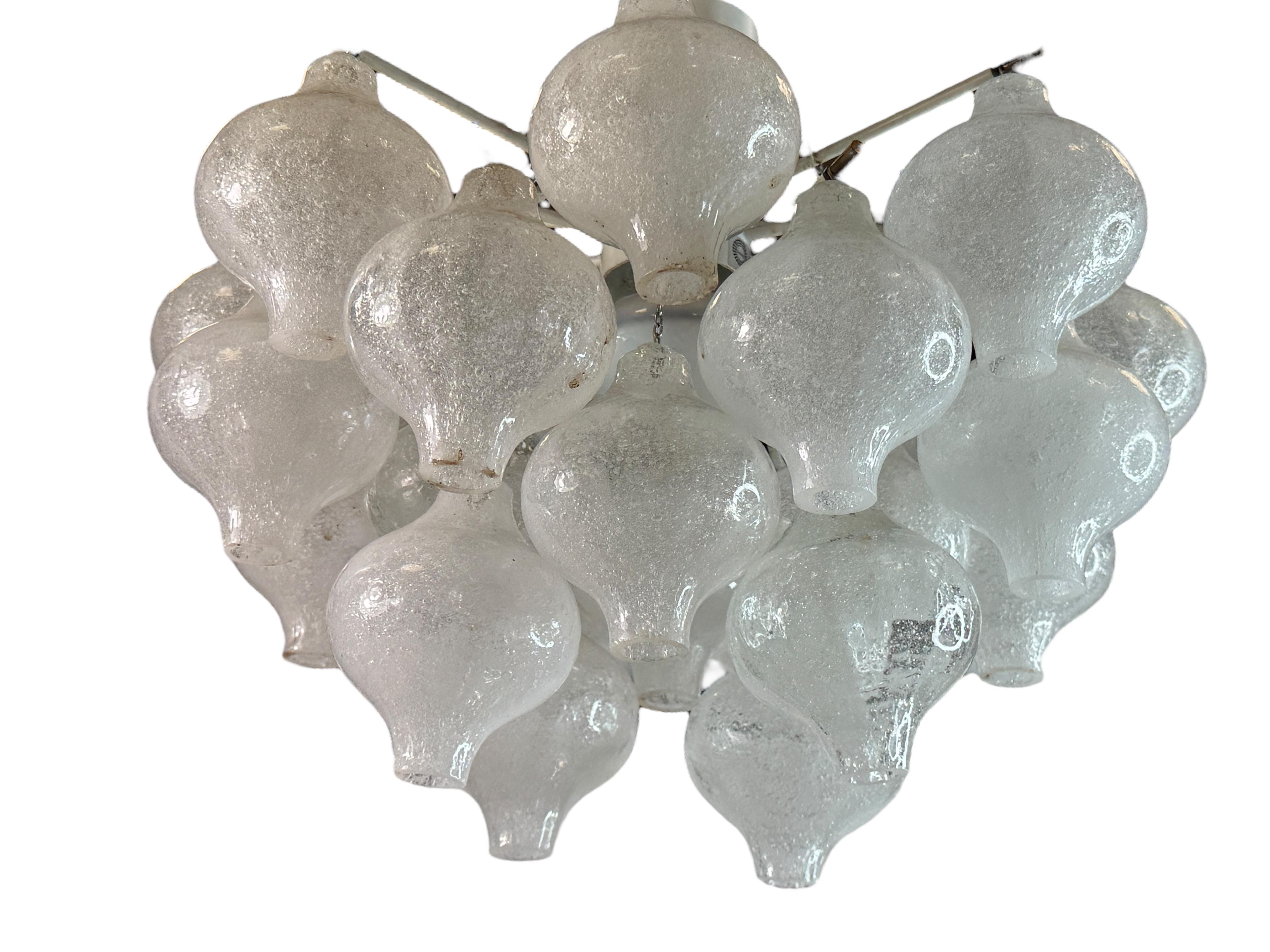 Beautiful Tulipan Glass Flush Mount by Kalmar Franken, Germany 1960s Moderno de mediados de siglo en venta