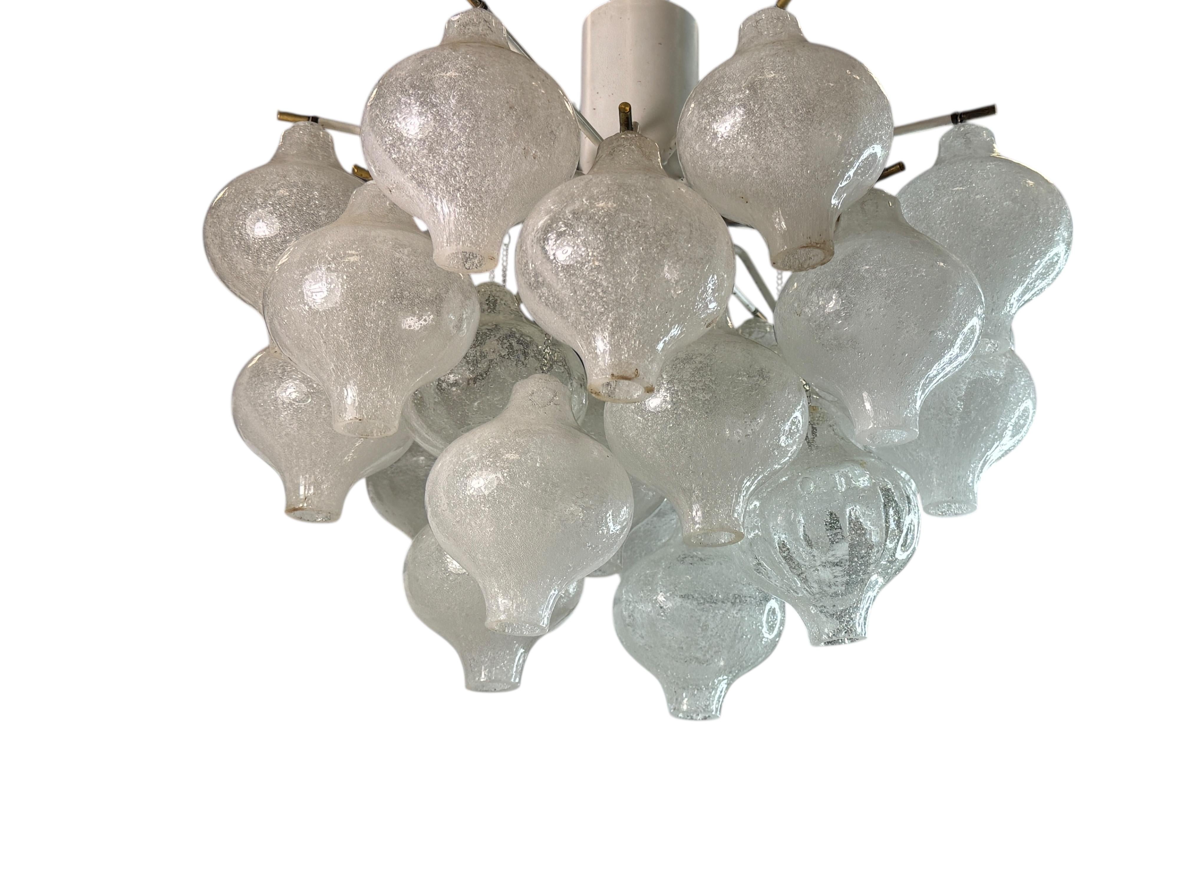 Beautiful Tulipan Glass Flush Mount by Kalmar Franken, Germany 1960s en Bueno estado para la venta en Nuernberg, DE