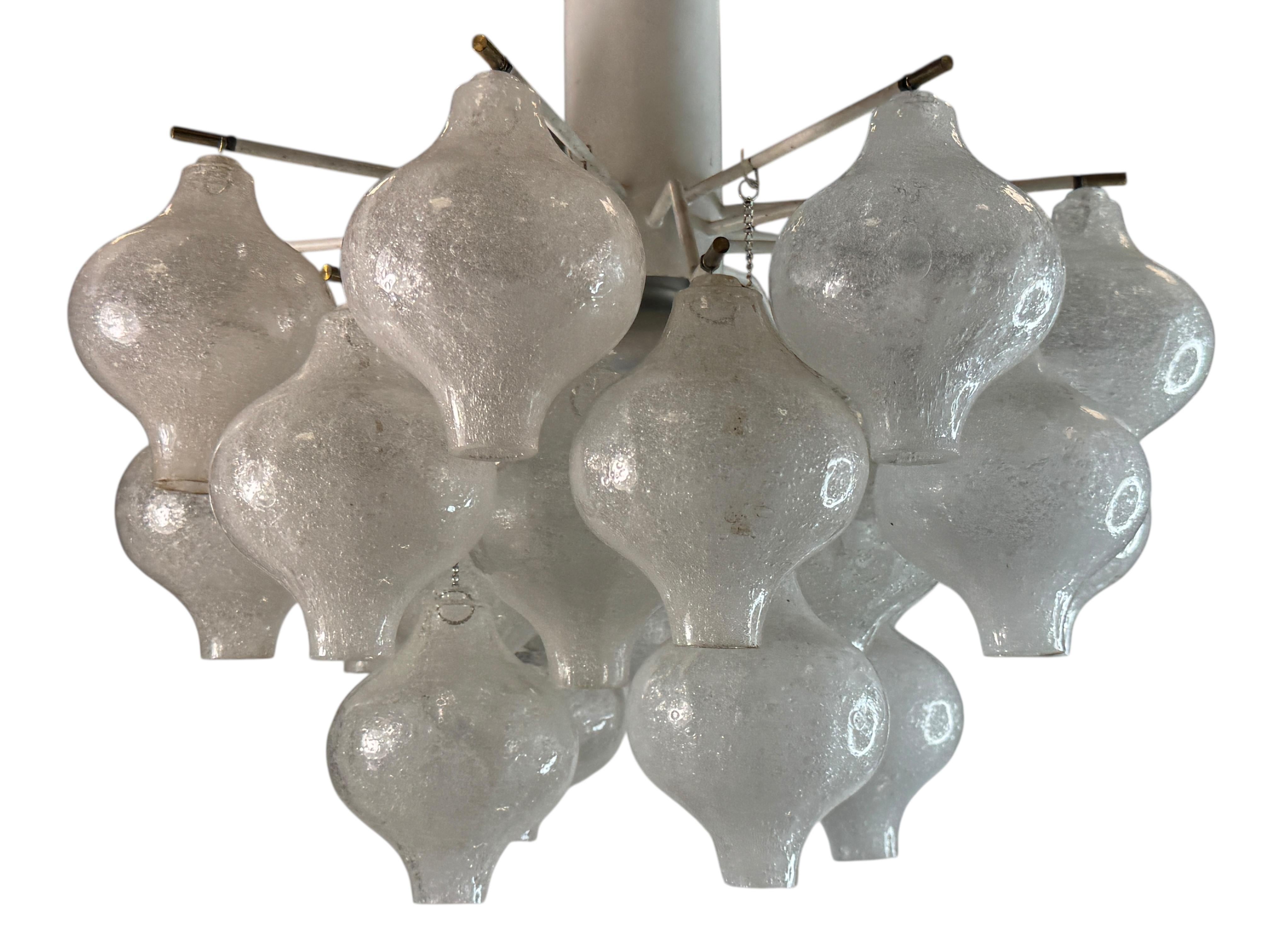 Beautiful Tulipan Glass Flush Mount by Kalmar Franken, Germany 1960s mediados del siglo XX en venta