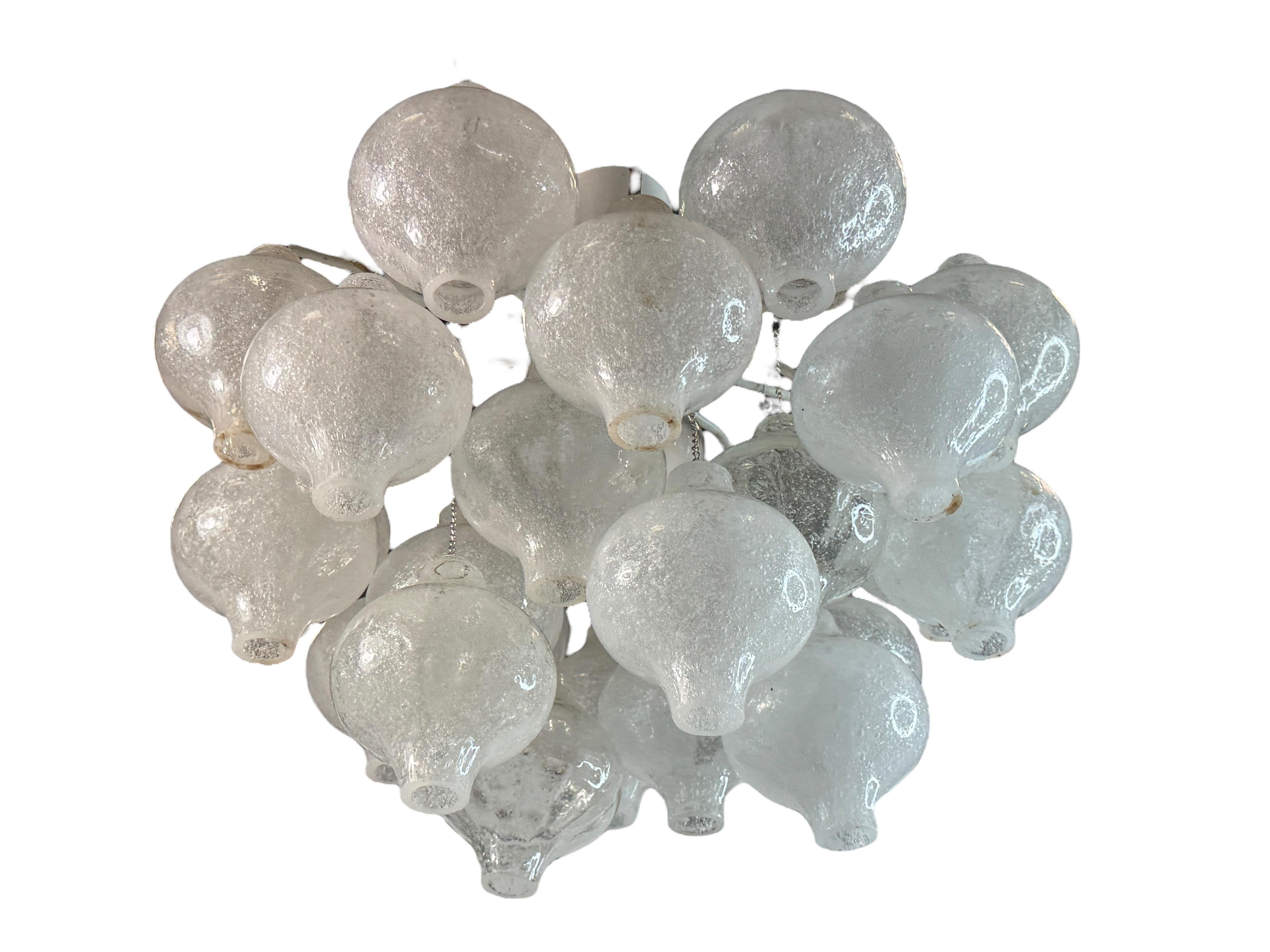 Beautiful Tulipan Glass Flush Mount by Kalmar Franken, Germany 1960s Metal en venta