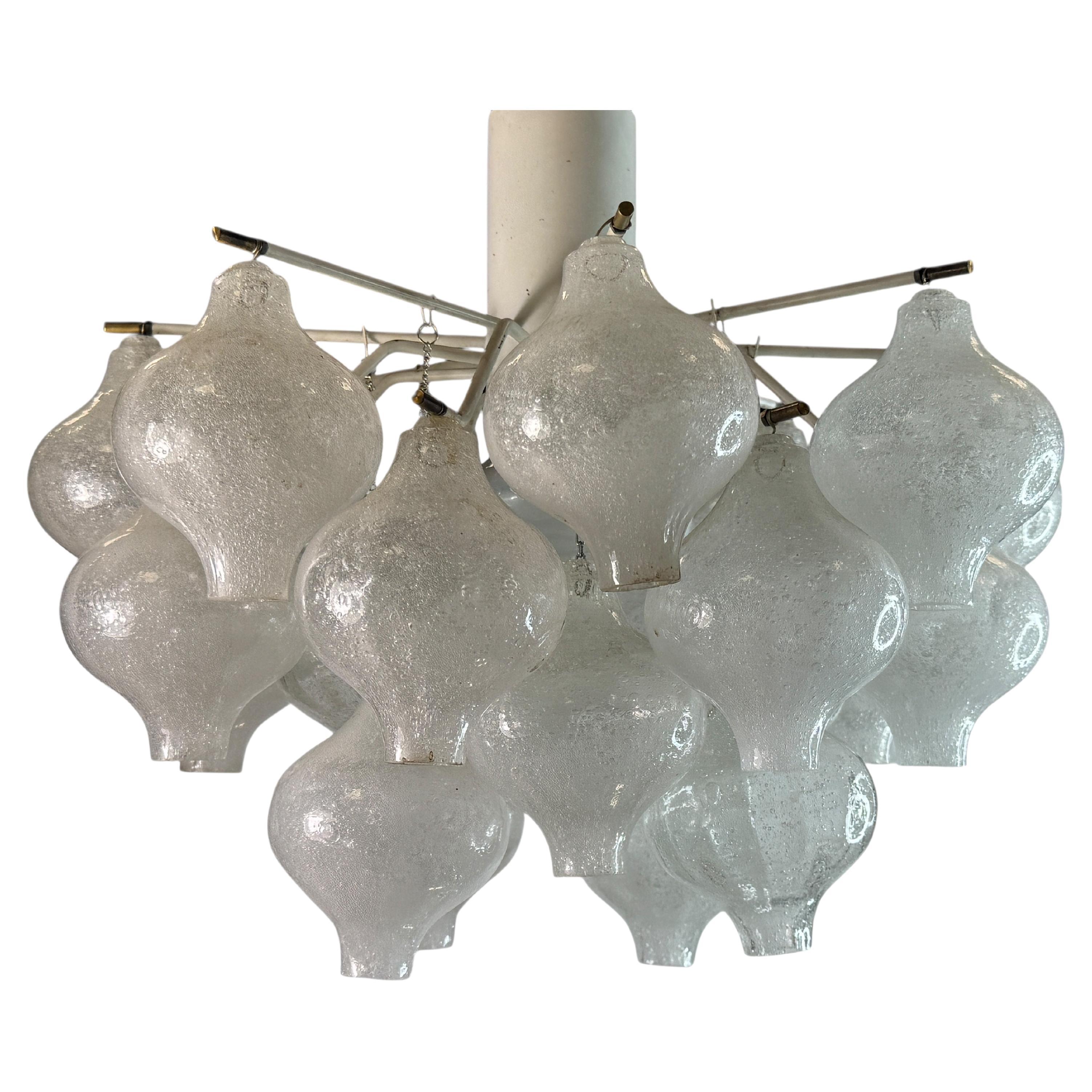 Beautiful Tulipan Glass Flush Mount by Kalmar Franken, Germany 1960s en venta