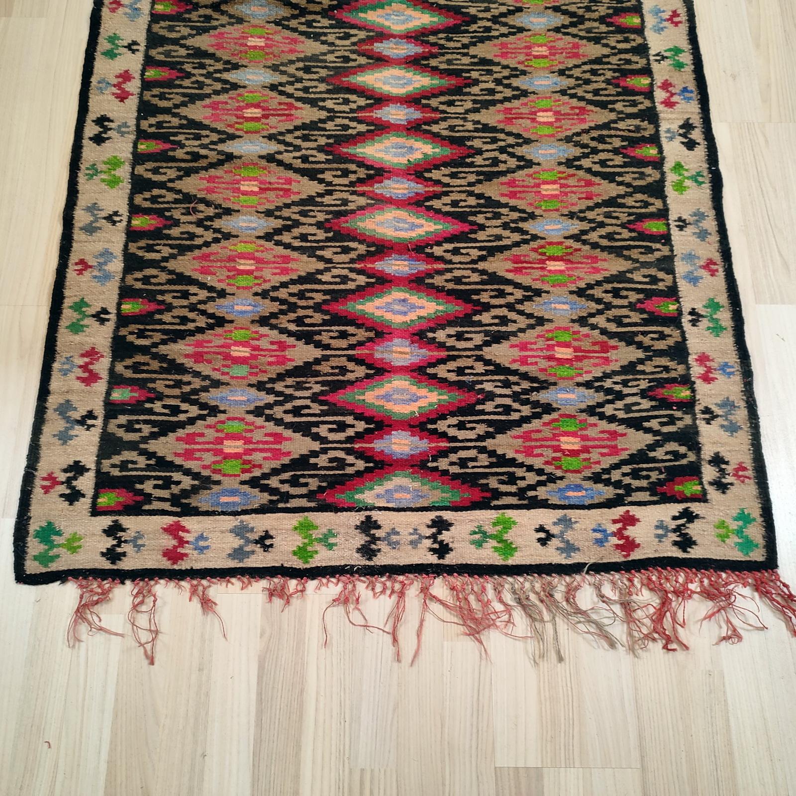 Bessarabian Beautiful Turkish Kilim Rug Antique of the 1940s, Tribal Rug For Sale