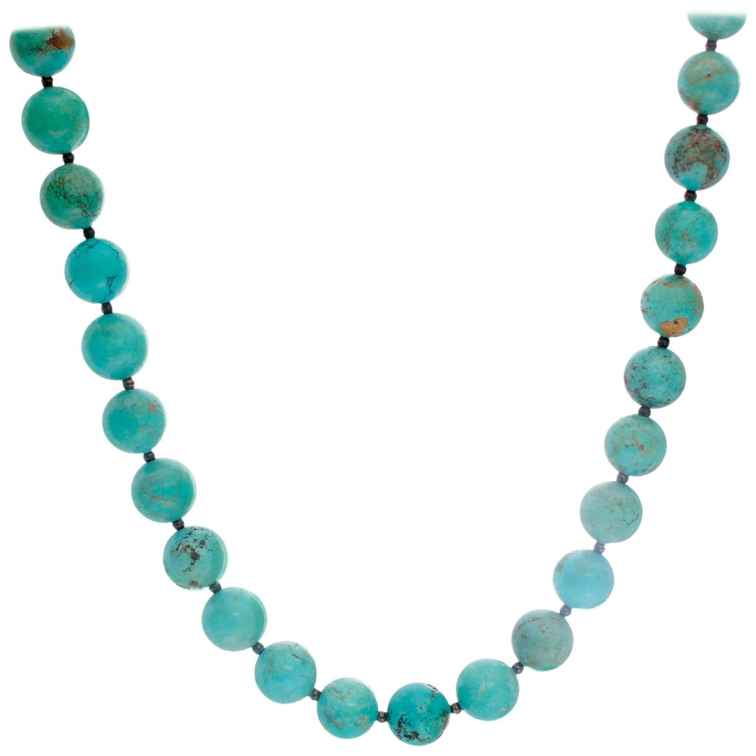 Beautiful Turquoise Bead Necklace at 1stDibs