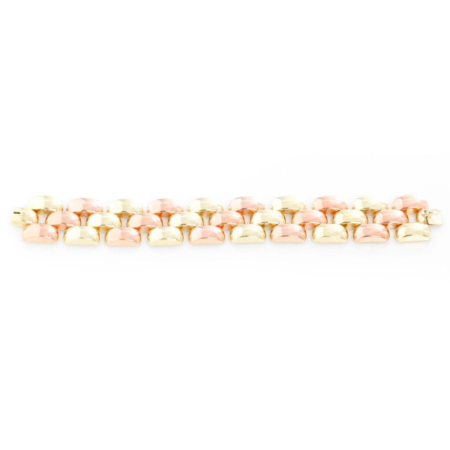 Beautiful Two-Color Gold Link Bracelet 1