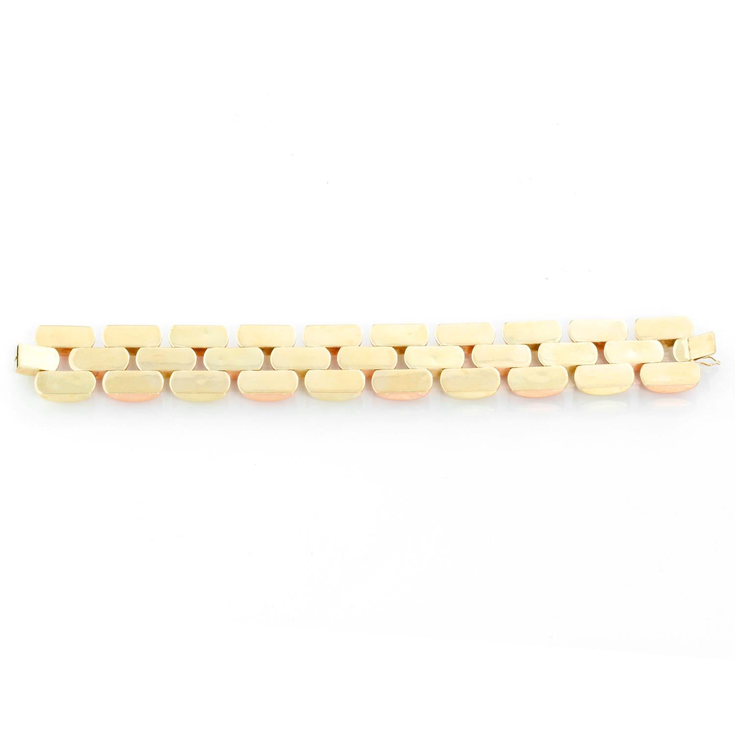Beautiful Two-Color Gold Link Bracelet 2
