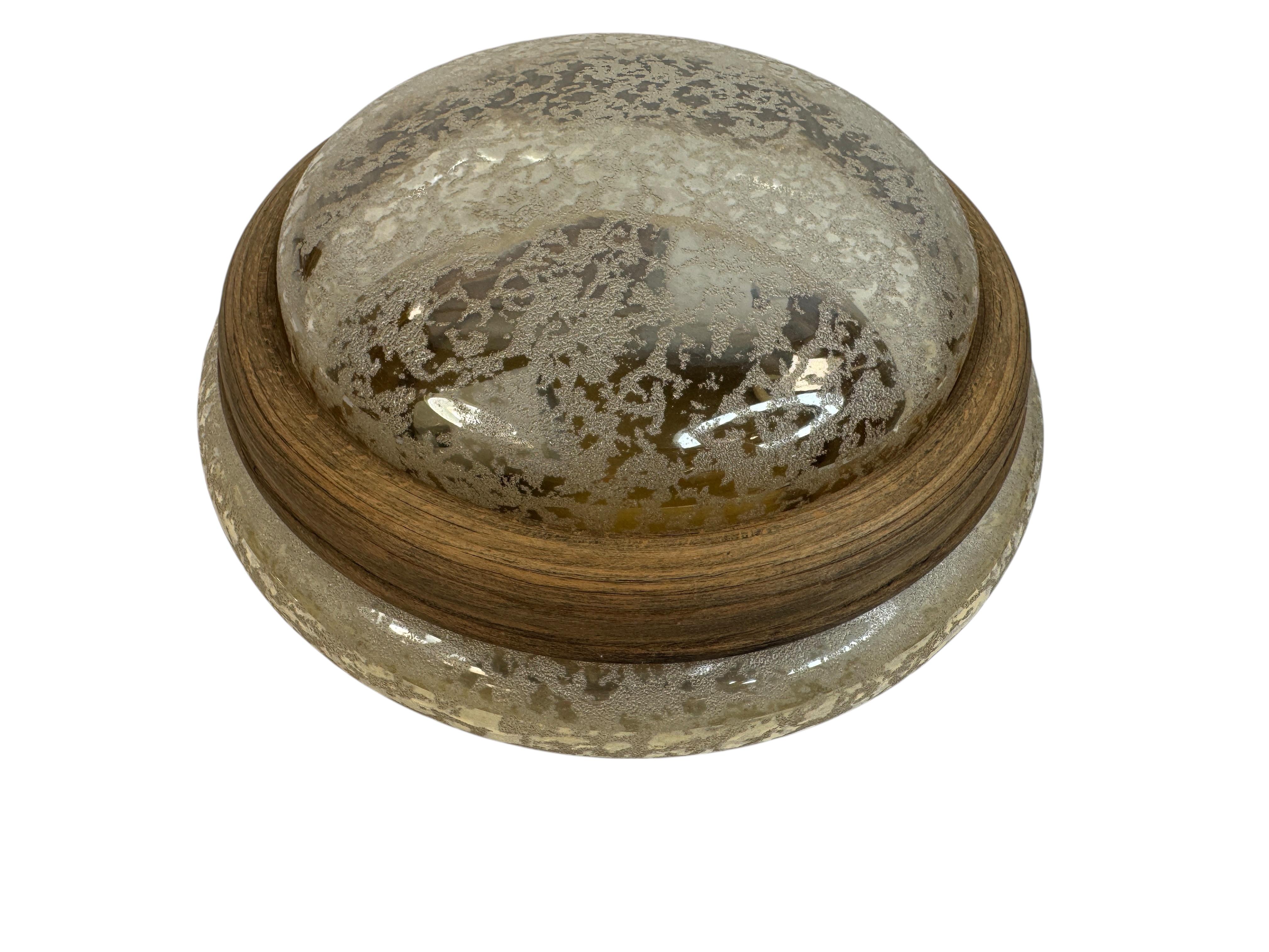 German Beautiful two light Organic Pattern Limburg Flush Mount Ceiling Light, 1960s For Sale