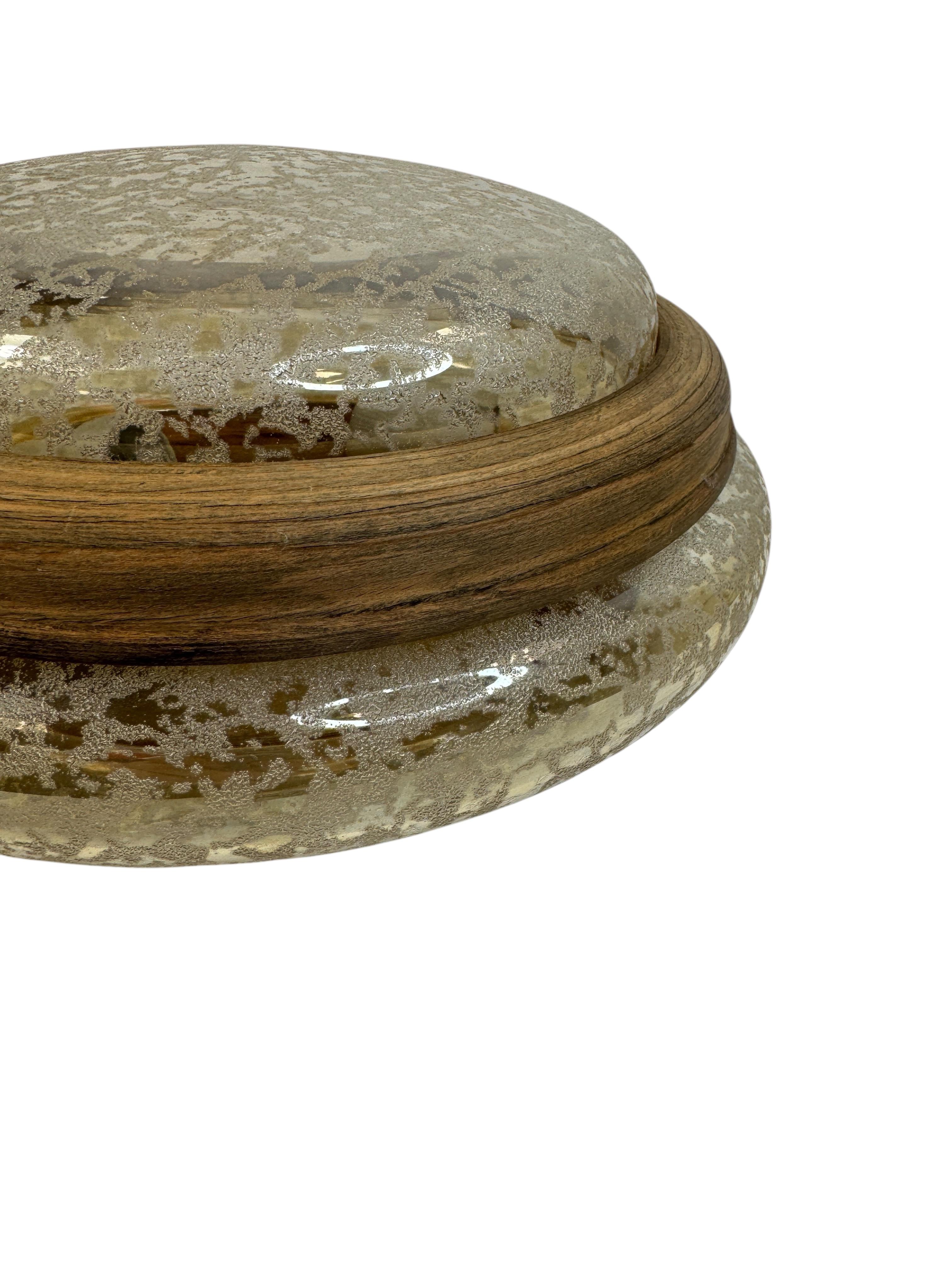 Mid-20th Century Beautiful two light Organic Pattern Limburg Flush Mount Ceiling Light, 1960s For Sale