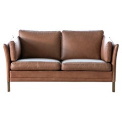 Beautiful Two-Seat Cognac Colored Leather Sofa Model MH2225 by Mogens Hansen