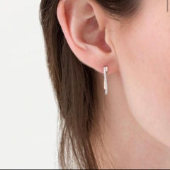 Beautiful TwoTone Crossover Diamond Earring in White/Yellow Gold