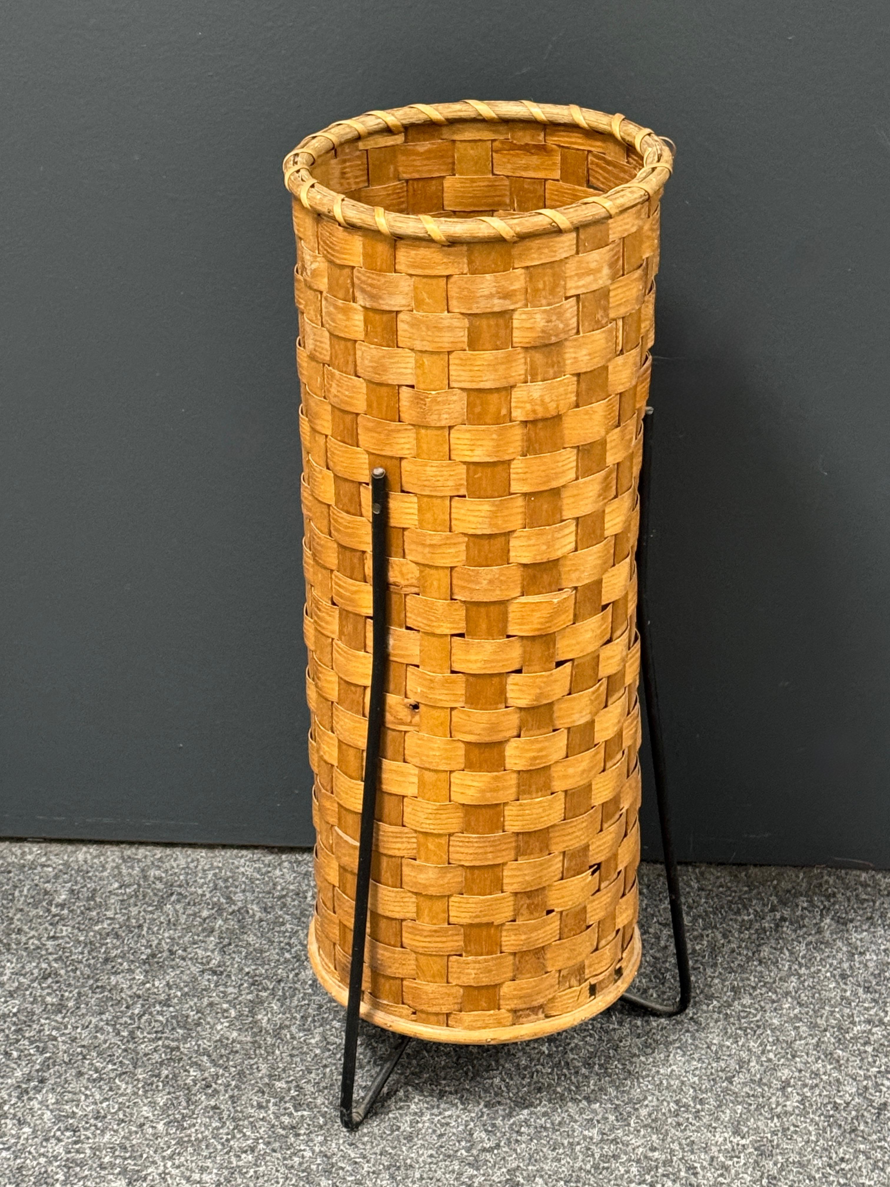 Mid-20th Century Beautiful Umbrella Stand Wickerwork and String, 1960s, Italy For Sale
