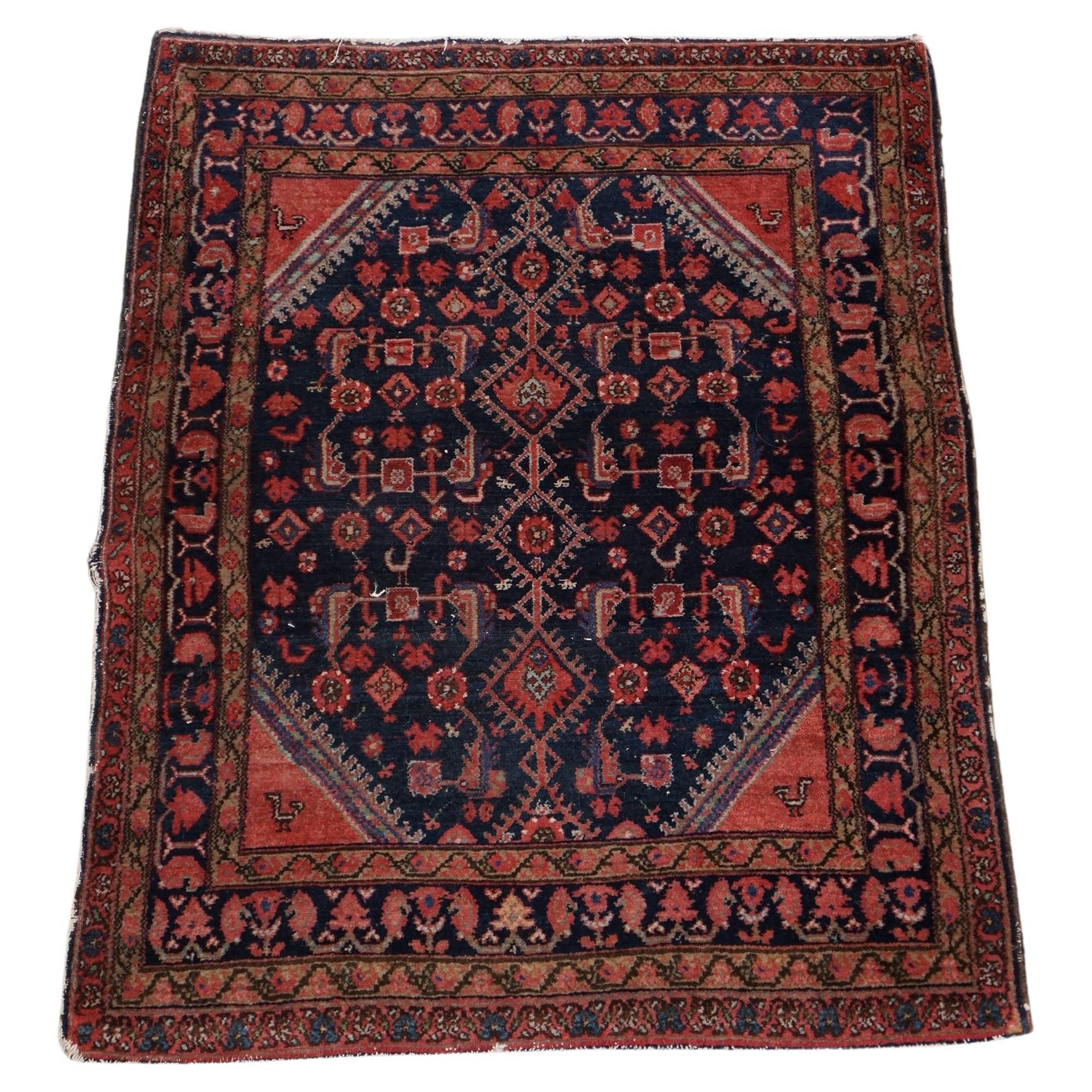 Beautiful, unique, old and colorful vintage oriental rug 145x110cm For Sale
