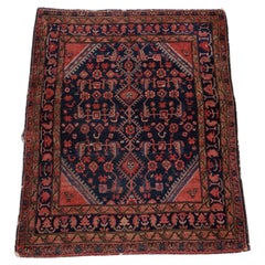 Preciosa, única, antigua y colorida alfombra oriental vintage 145x110cm