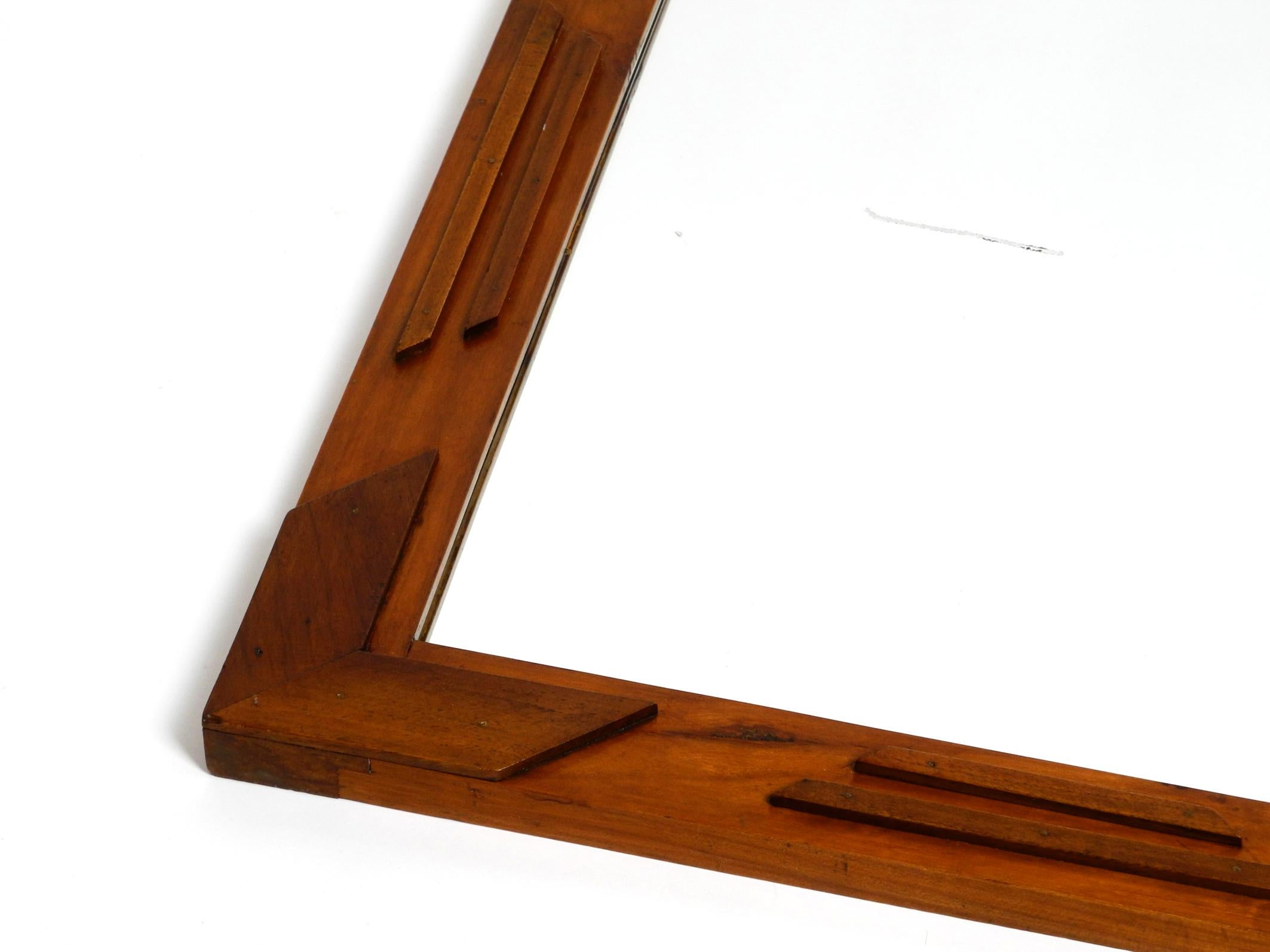 Beautiful, Unusual Italian Mid Century Wall Mirror Made of Walnut Wood 10