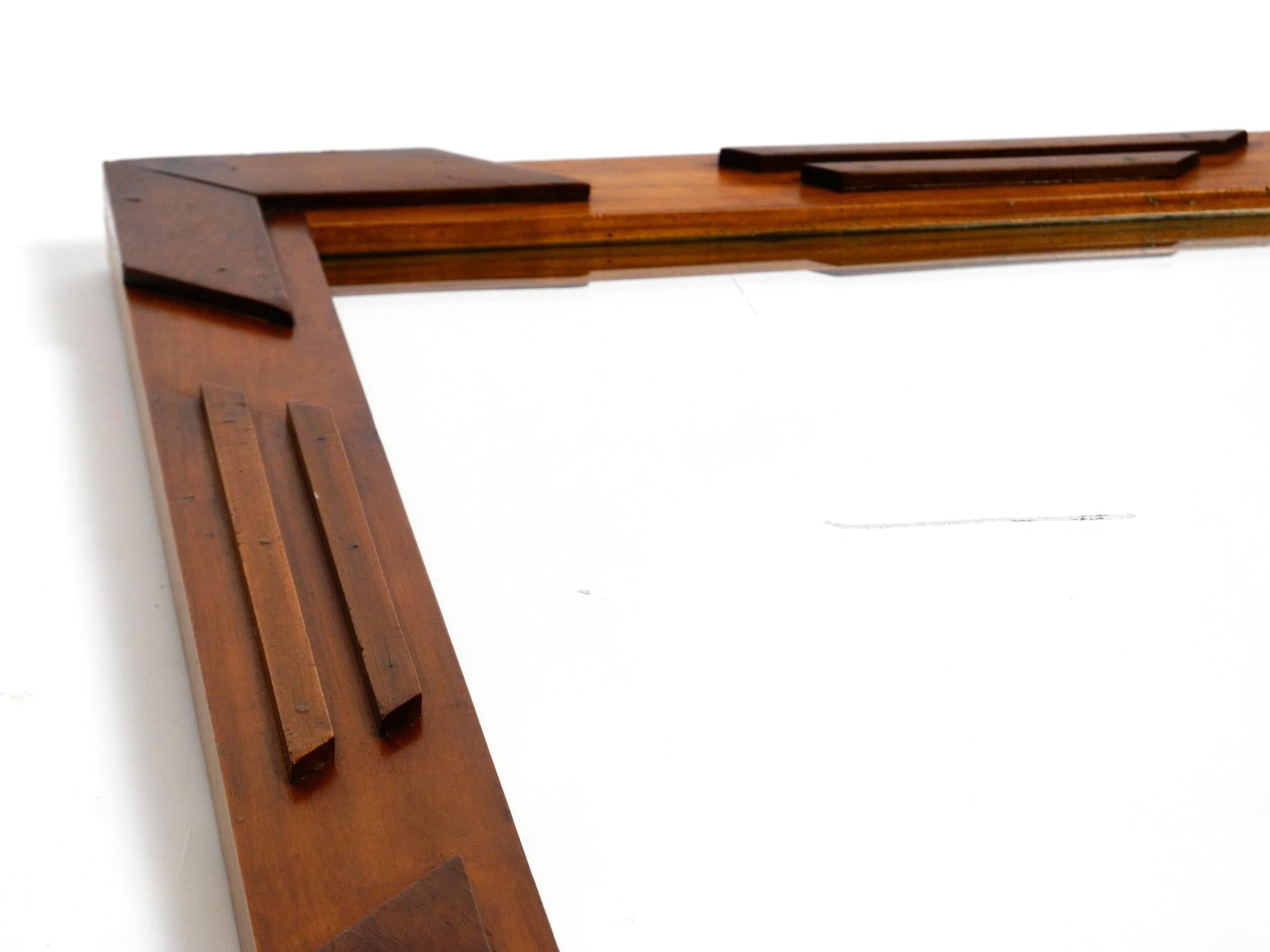 Beautiful, Unusual Italian Mid Century Wall Mirror Made of Walnut Wood 2