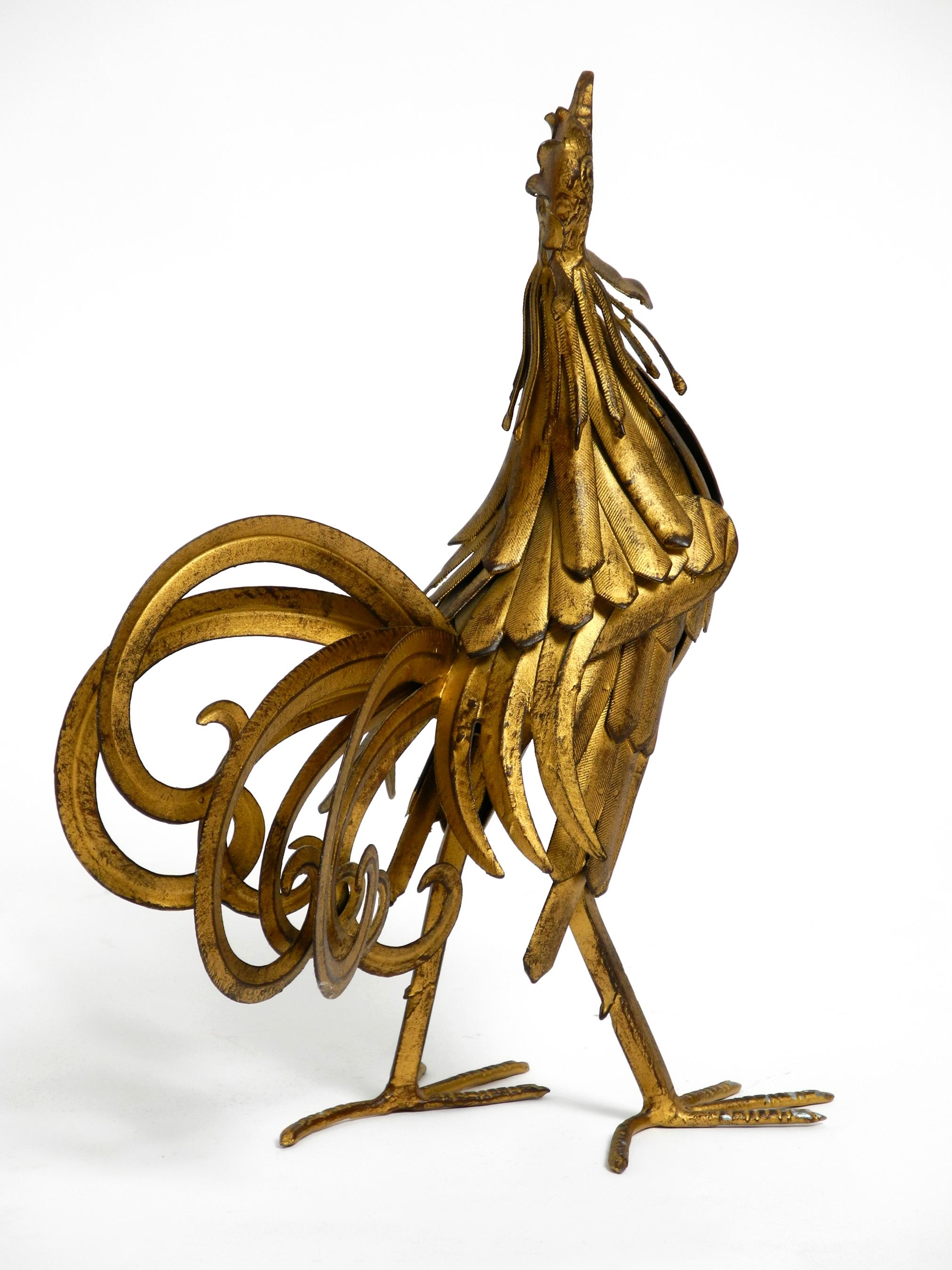 German Beautiful, Unusual Metal Rooster from the 1930s as Decoration