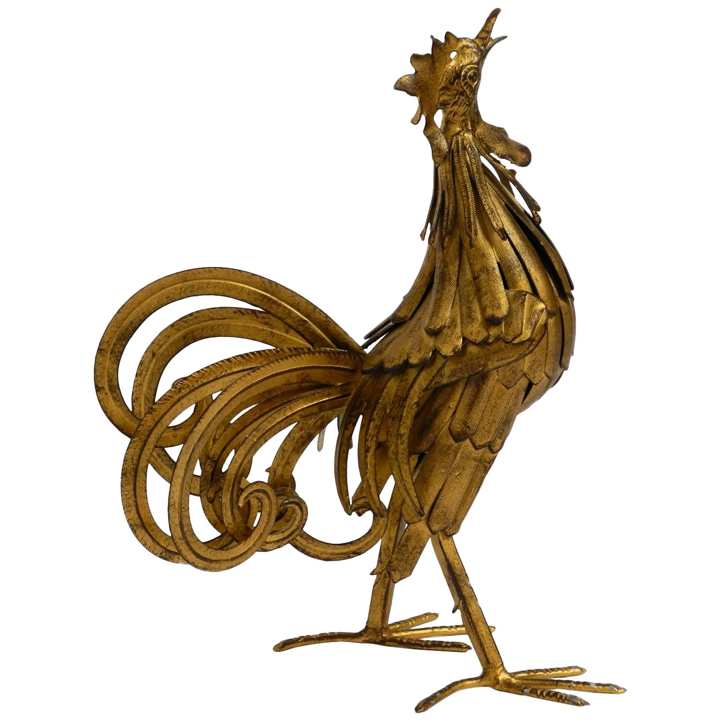 Beautiful, Unusual Metal Rooster from the 1930s as Decoration