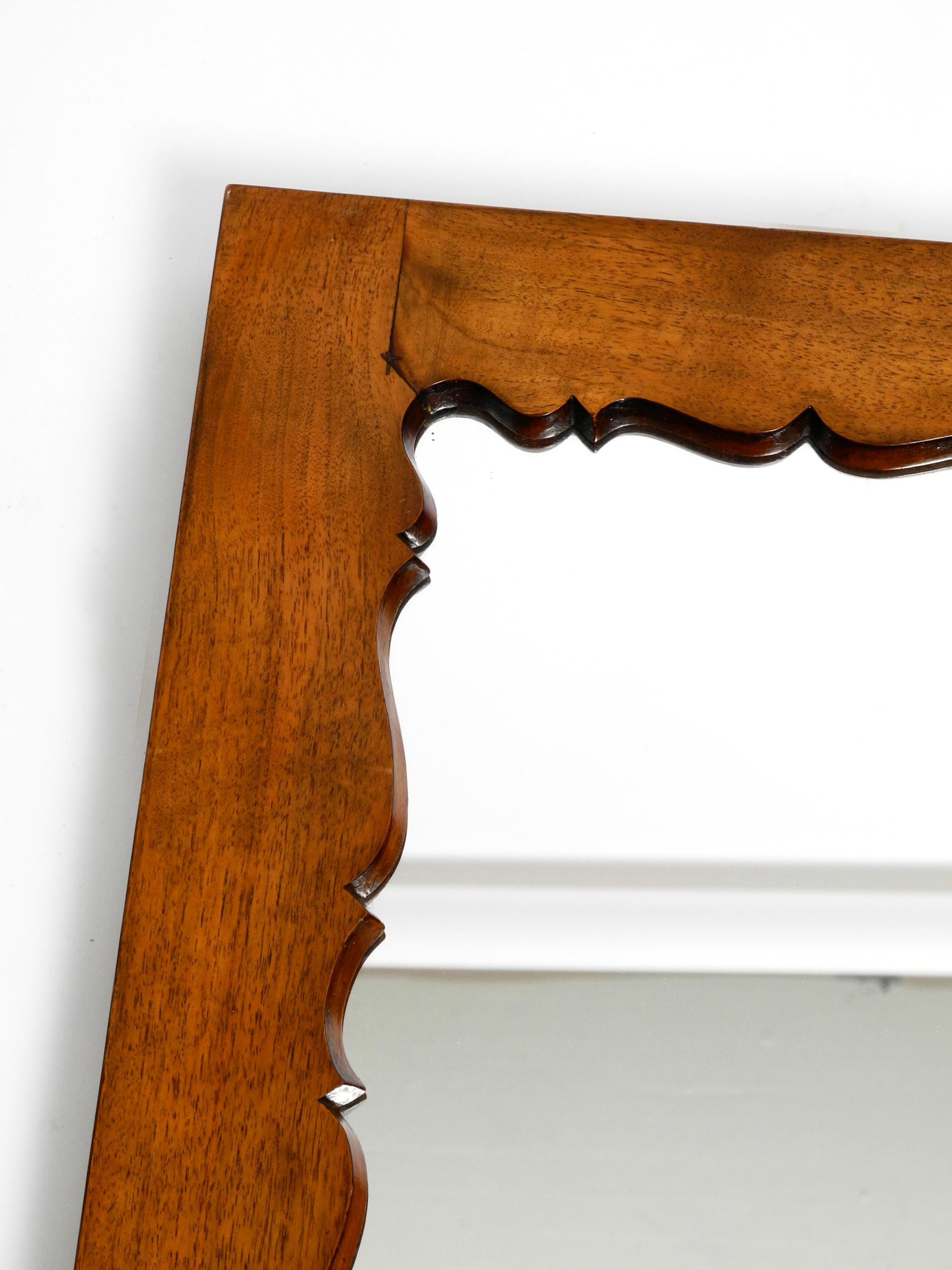 German Beautiful, Unusual Mid Century Wall Mirror Made of Teak