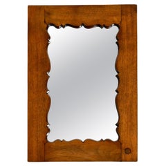 Beautiful, Unusual Mid Century Wall Mirror Made of Teak