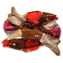 Schöne Vallauris Compartmentalized Appetizer Dish - Fisch und Hahn  - 2Y284