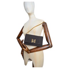 Beautiful Van Cleef & Arpels Brown Jacquard Evening bag with Gold Chain