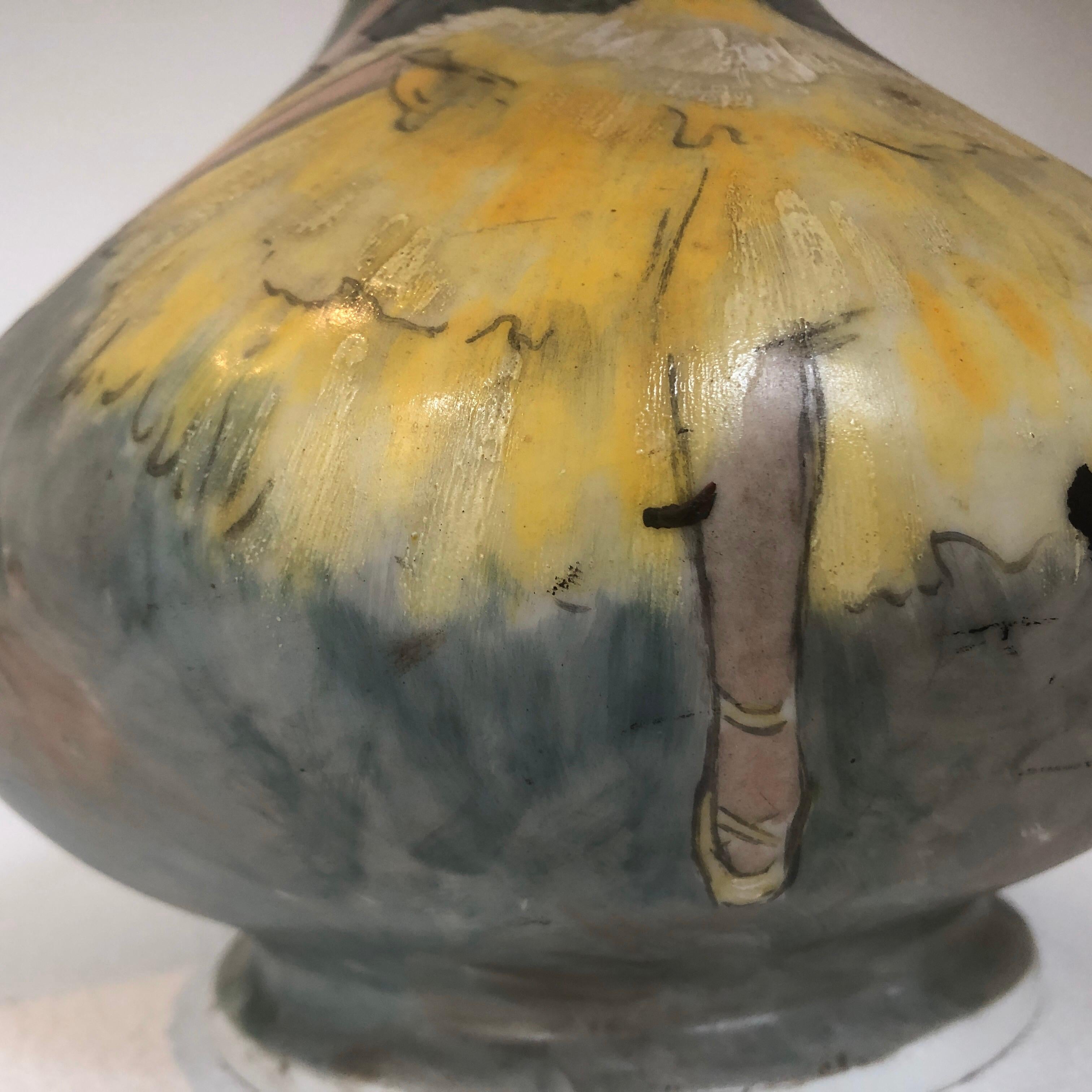 Beautiful Base Lamp
- Vase Porcelain De Paris Hand Painted French Cancan 1