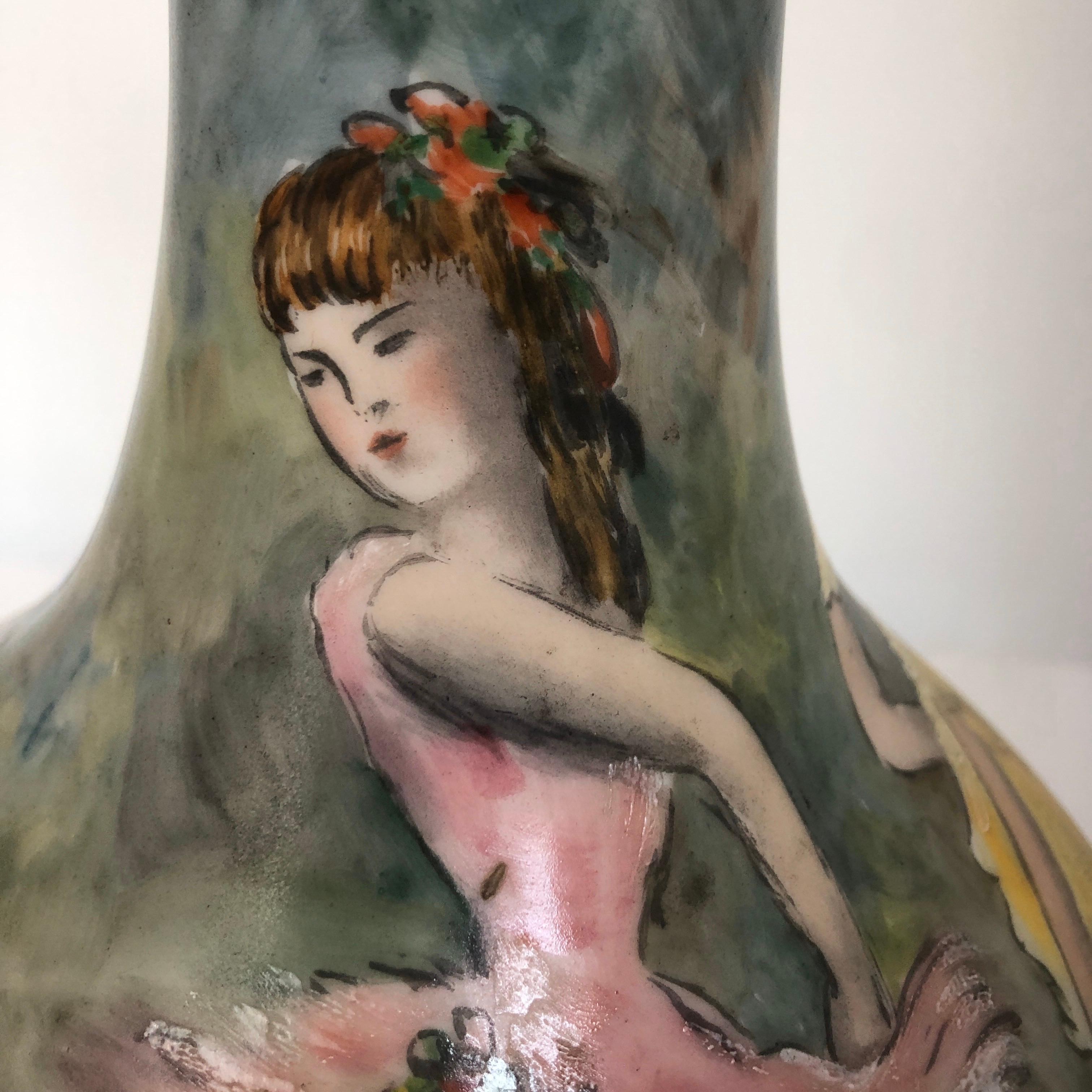 Beautiful Base Lamp
- Vase Porcelain De Paris Hand Painted French Cancan 2