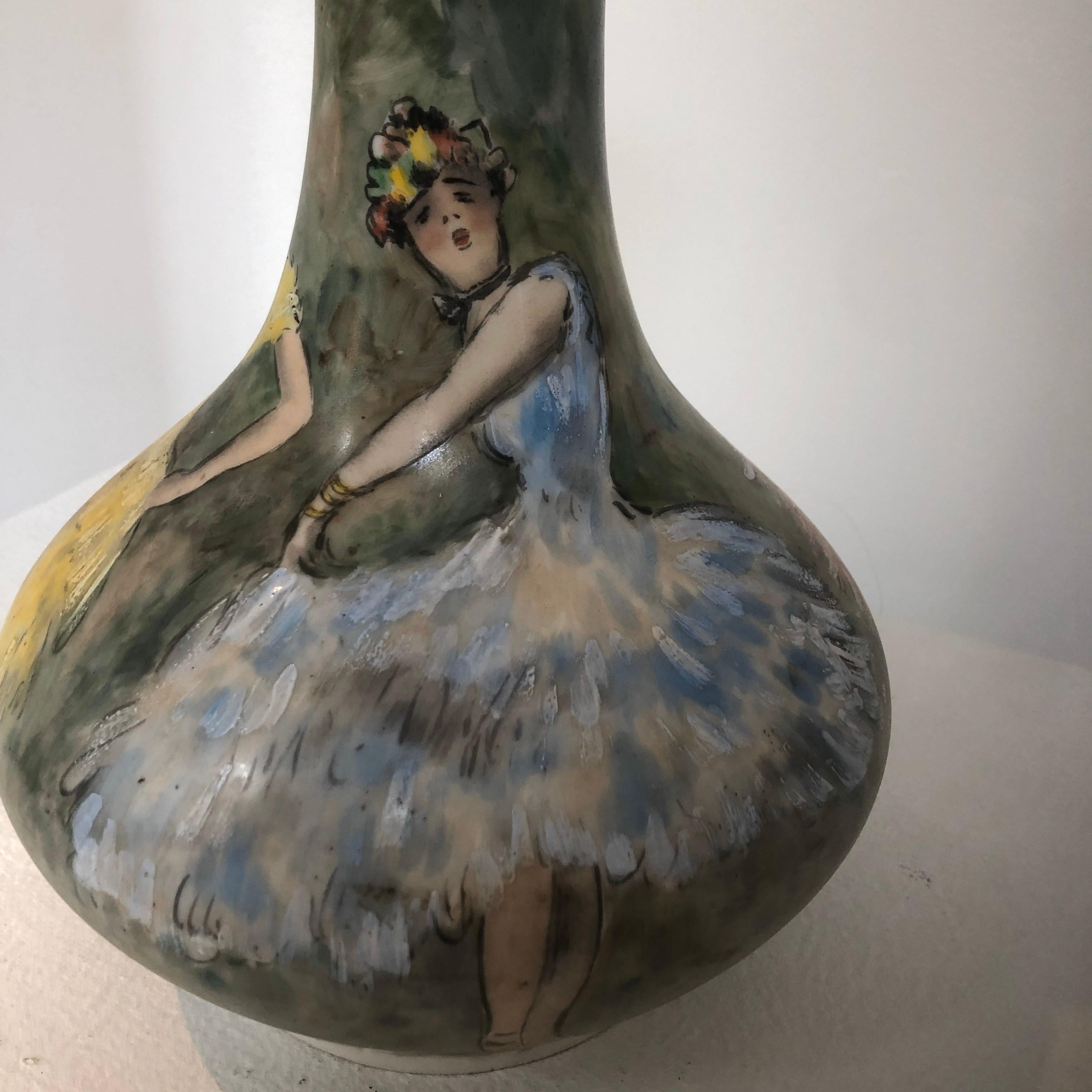 Beautiful Base Lamp
- Vase Porcelain De Paris Hand Painted French Cancan 5