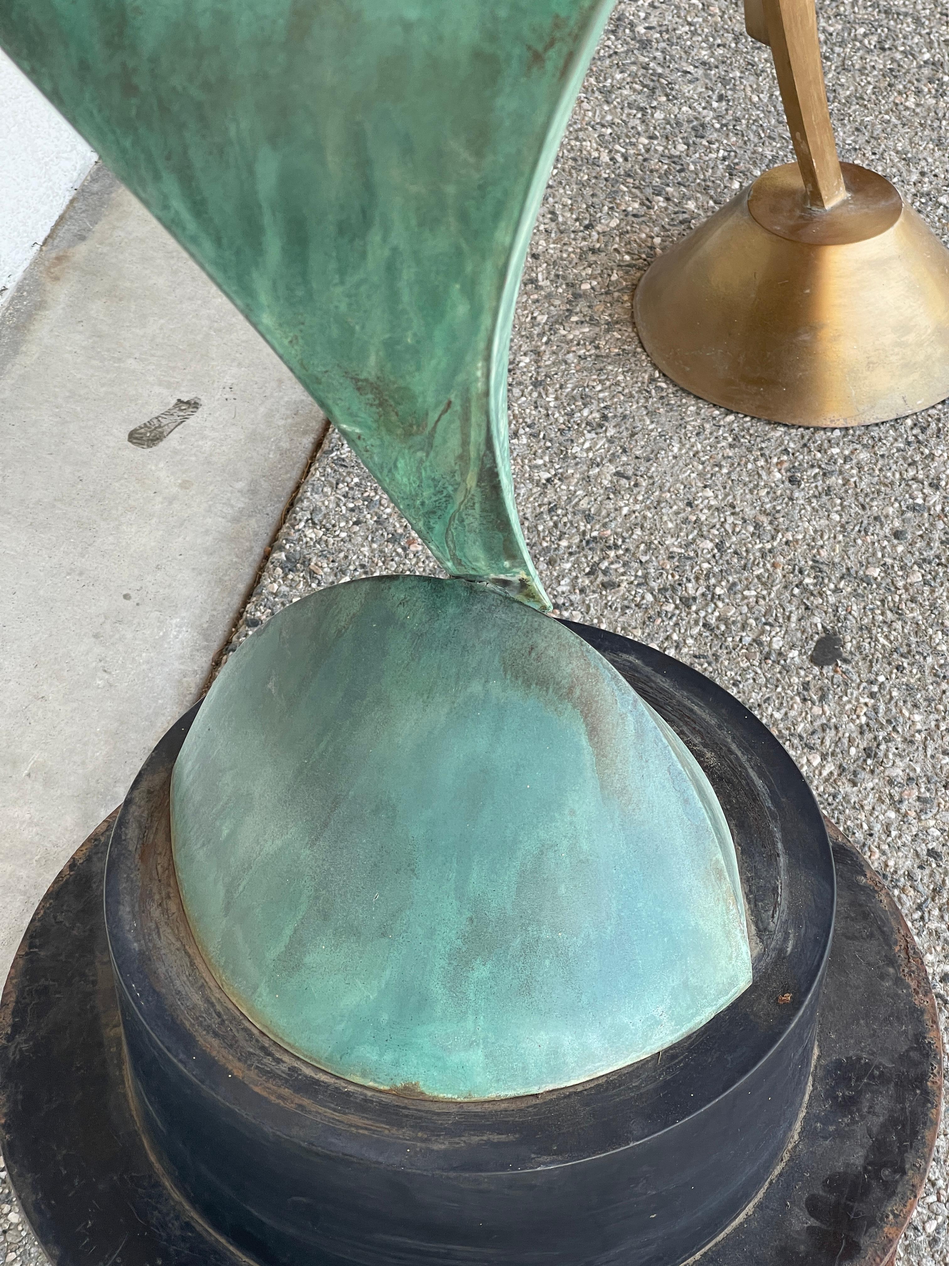 Beautiful Verdigris Copper Abstract Sculpture by Lyle London 3