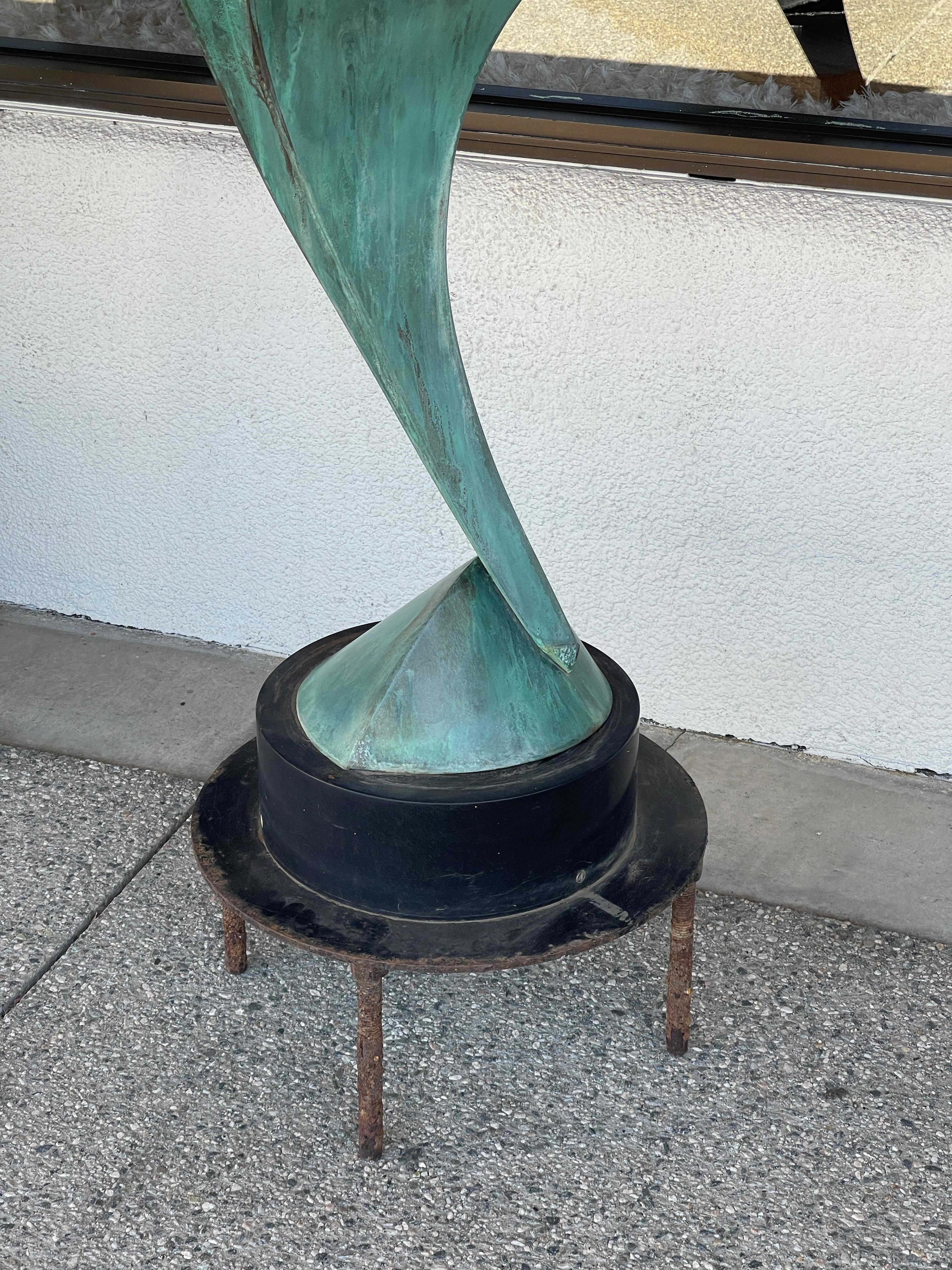 Beautiful Verdigris Copper Abstract Sculpture by Lyle London 5