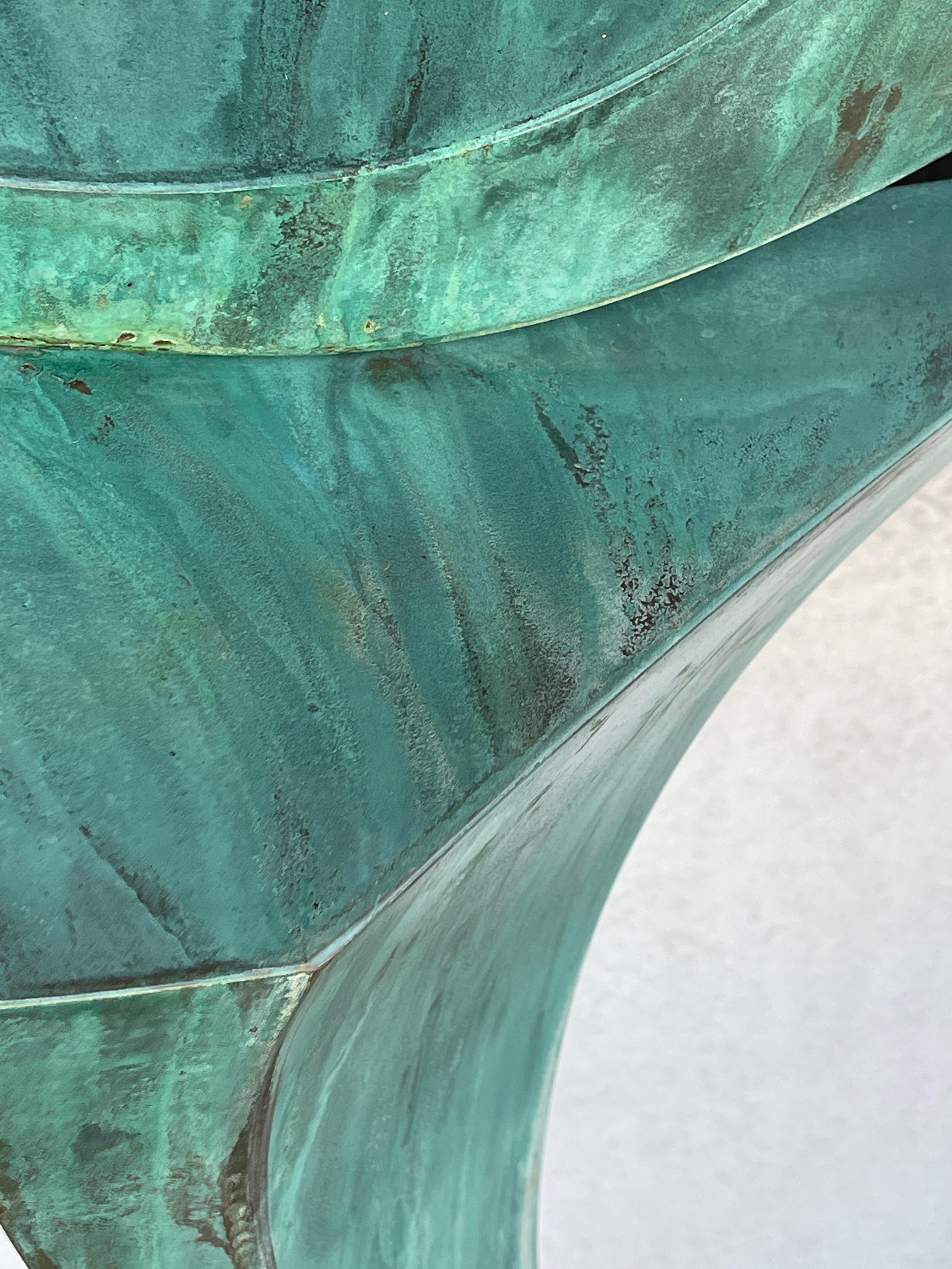 Beautiful Verdigris Copper Abstract Sculpture by Lyle London 7