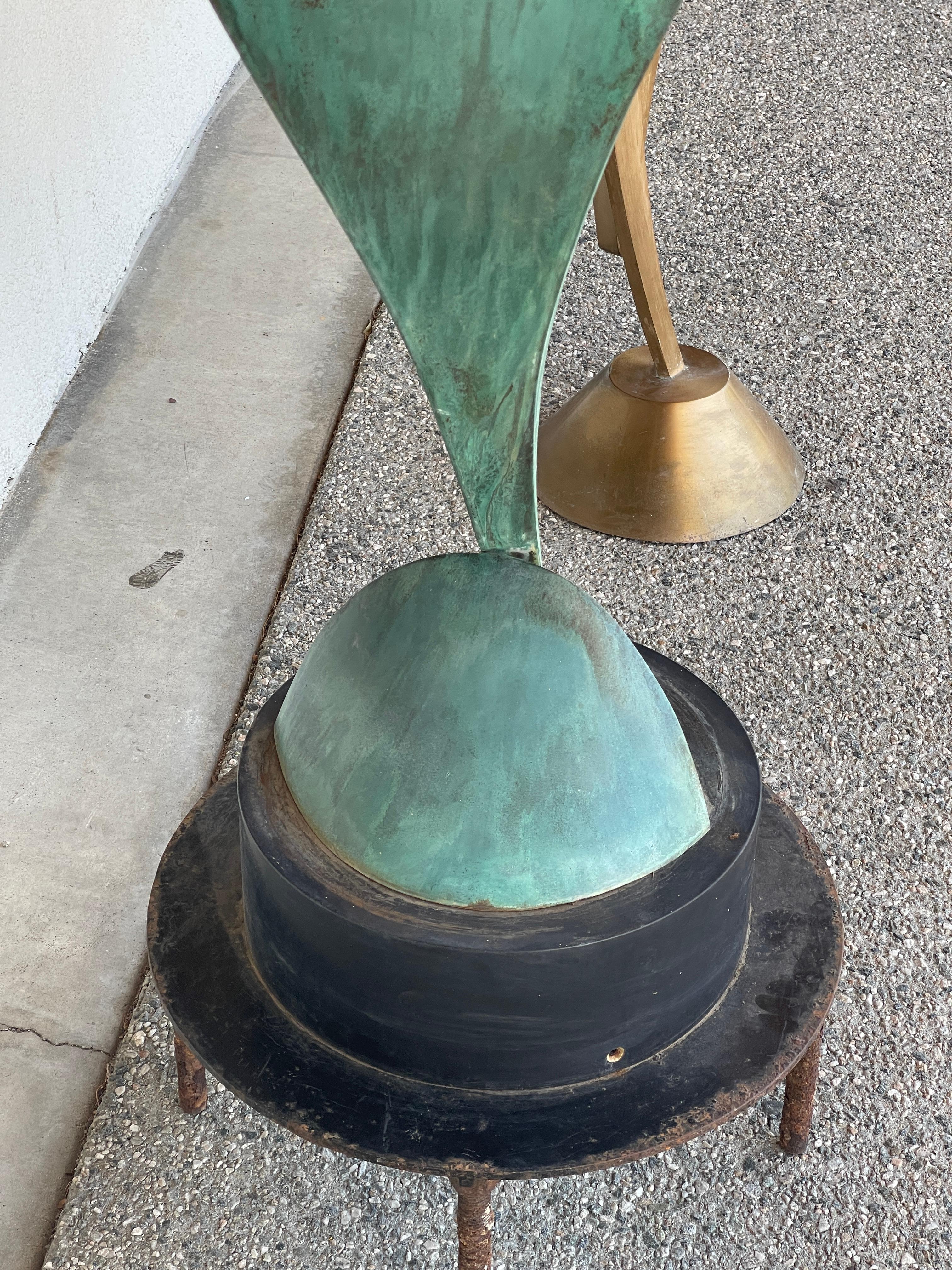 Beautiful Verdigris Copper Abstract Sculpture by Lyle London In Good Condition In Palm Springs, CA