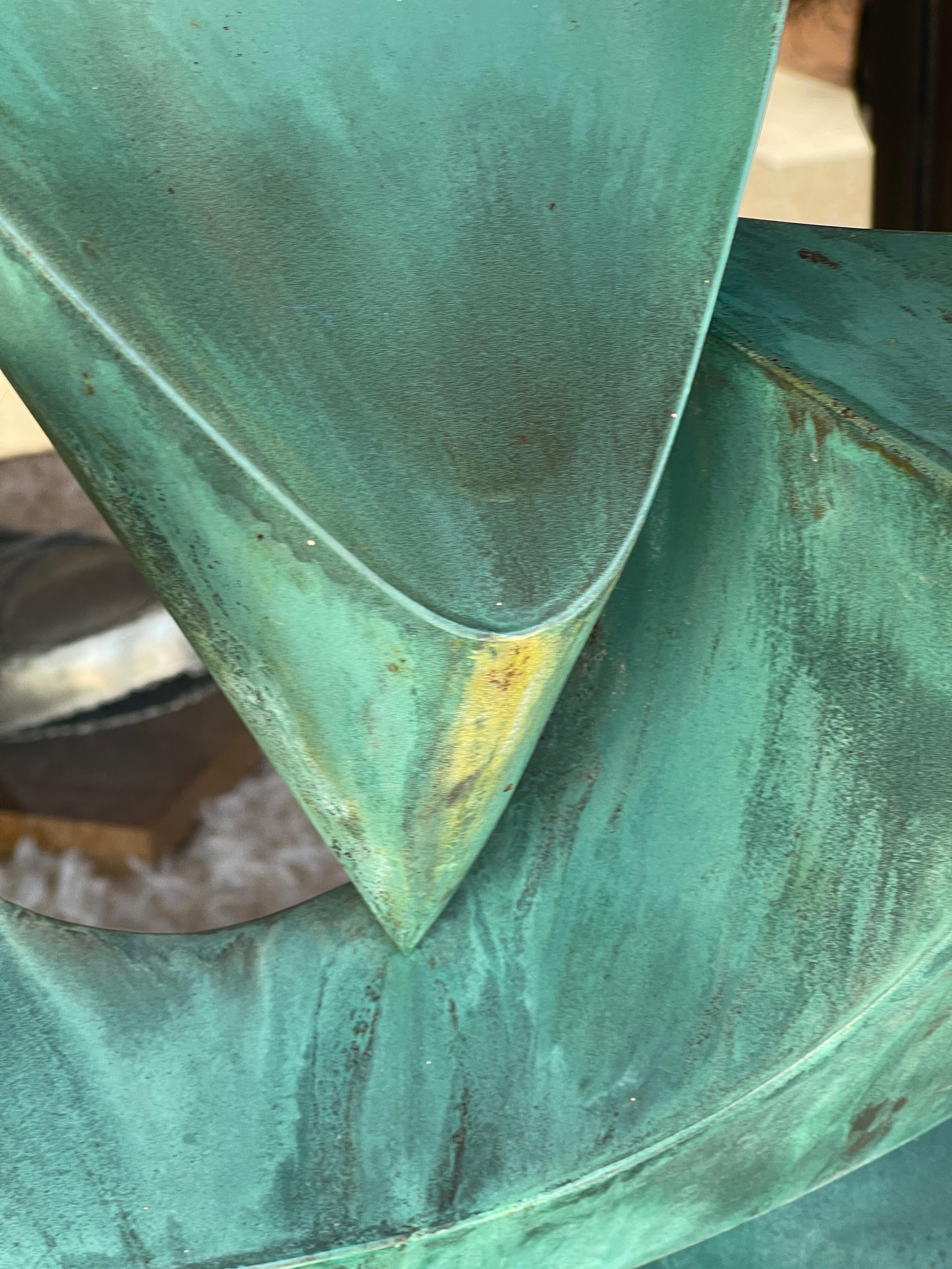Late 20th Century Beautiful Verdigris Copper Abstract Sculpture by Lyle London