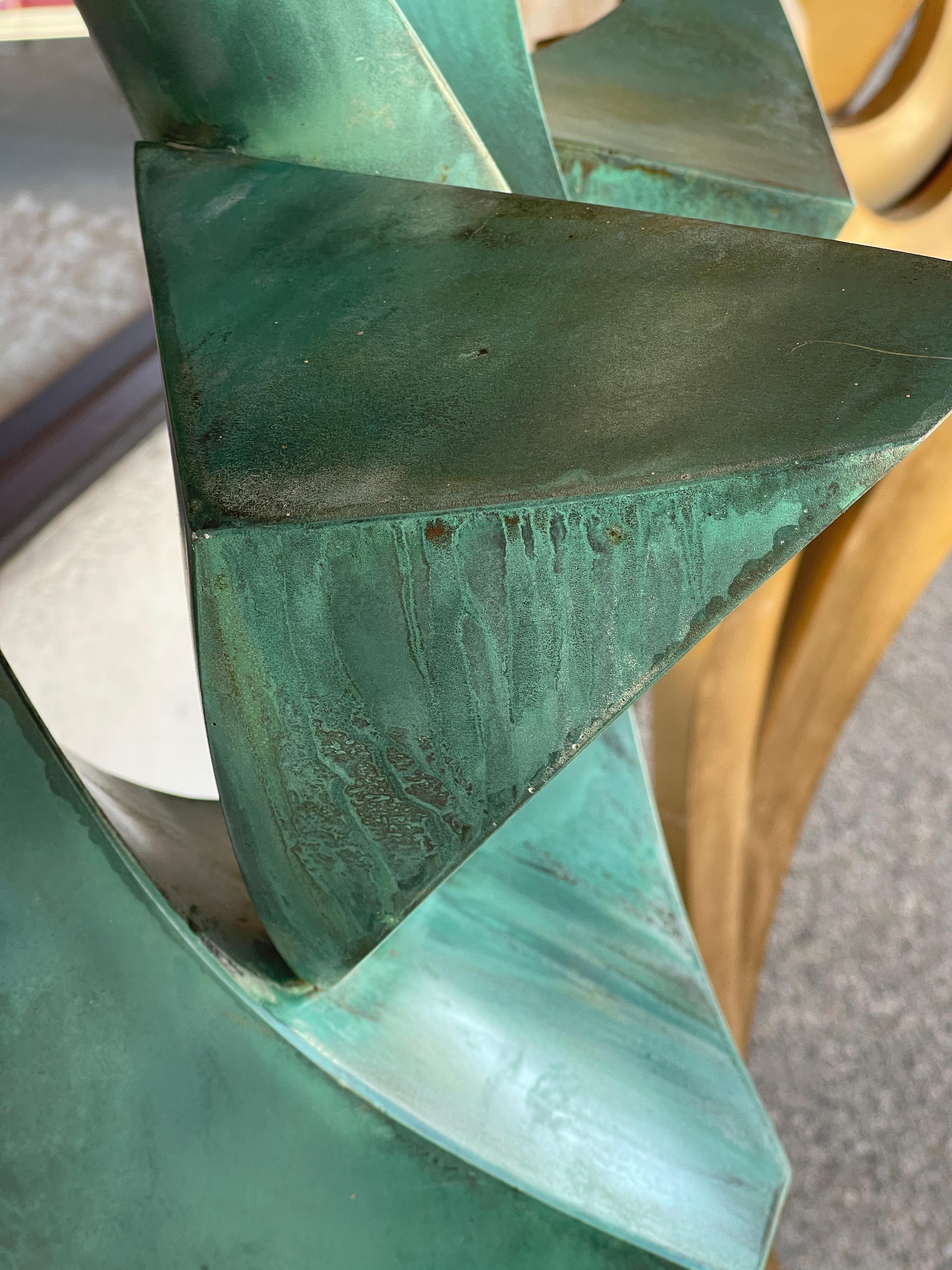 Beautiful Verdigris Copper Abstract Sculpture by Lyle London 1