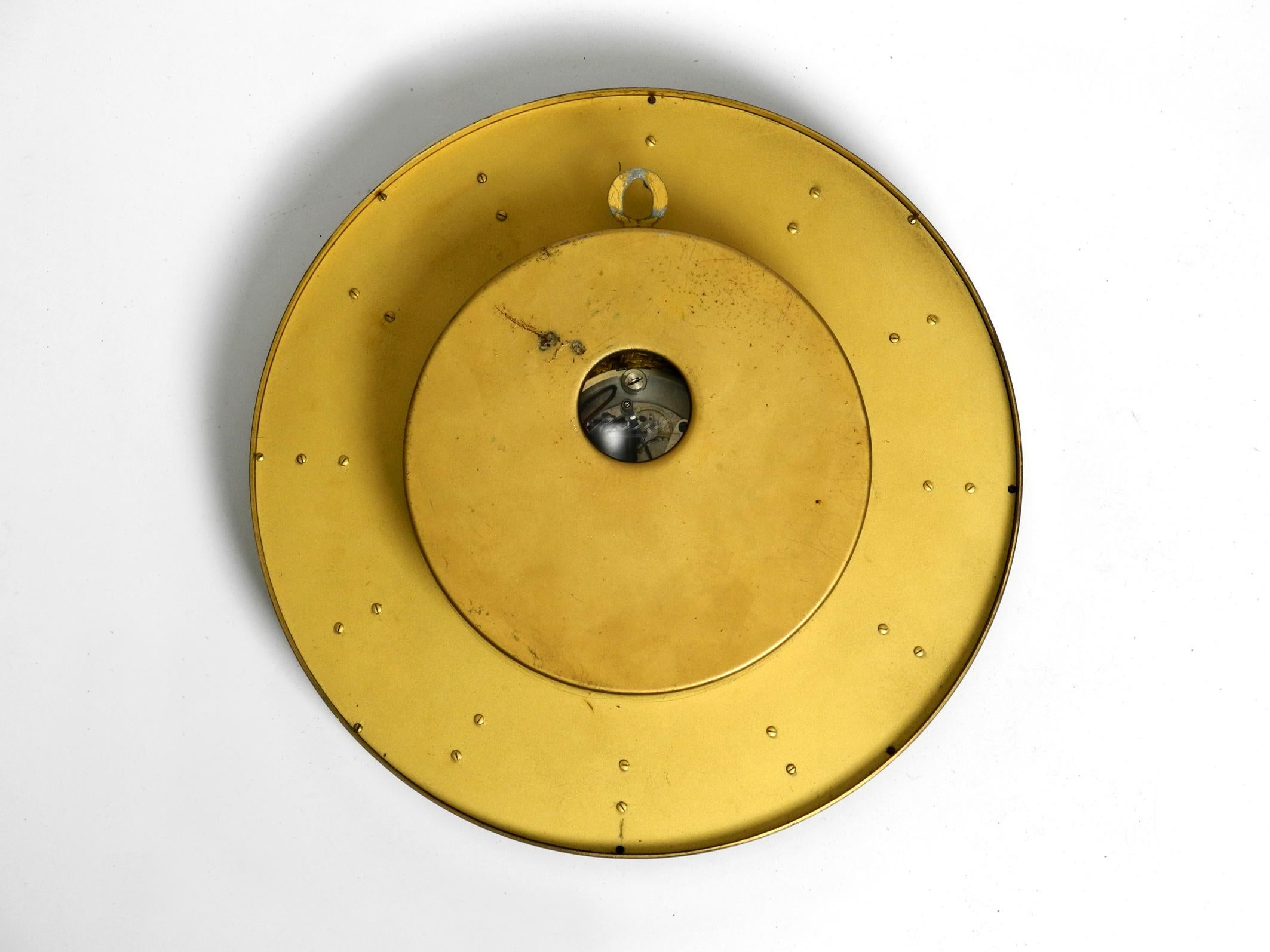 Beautiful, Very Elegant, Heavy Midcentury Kienzle Superia Brass Wall Clock 7