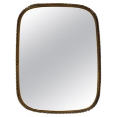 Beautiful, Very Heavy Mid-Century Brass Wall Mirror from 1963
