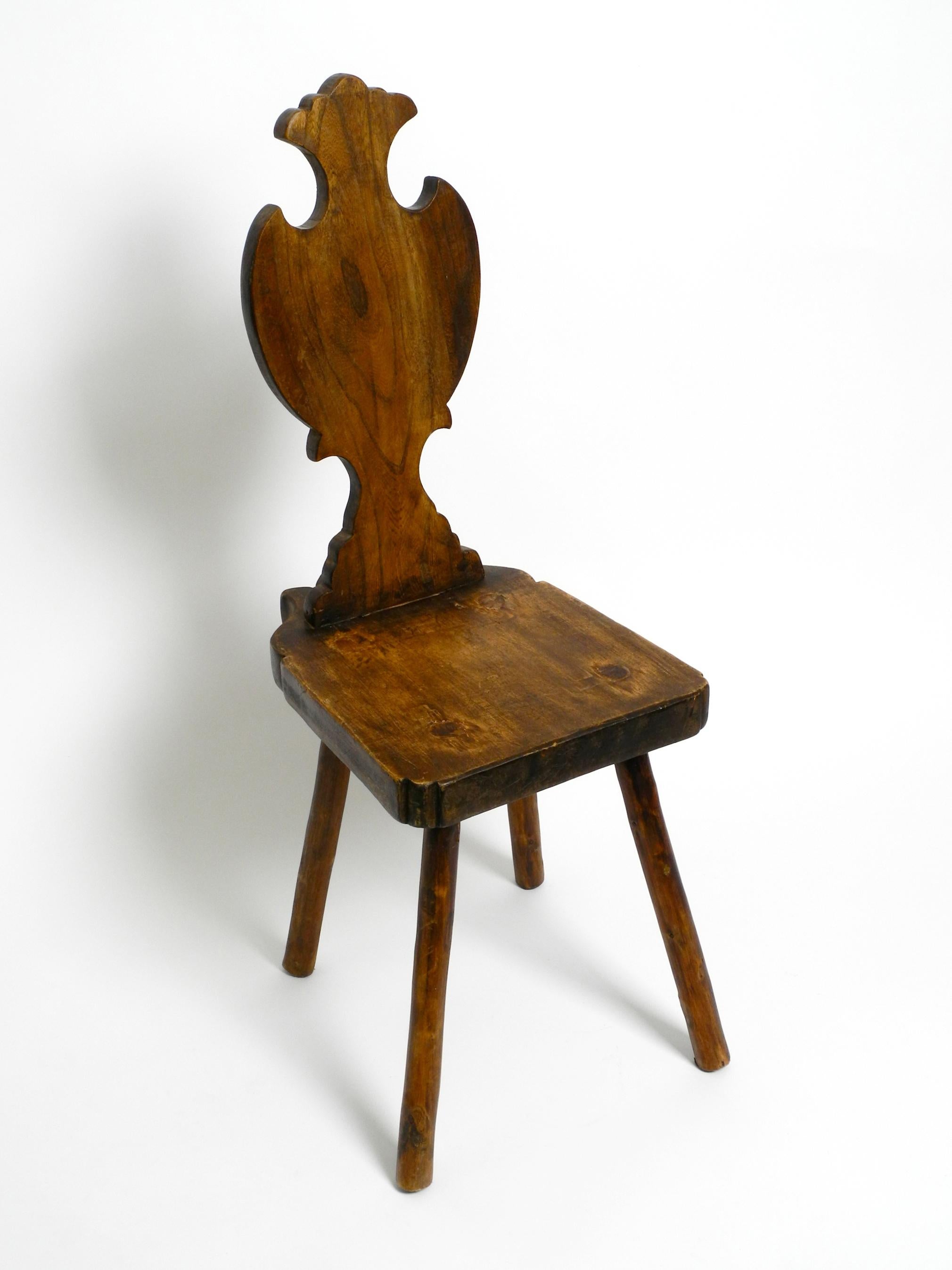 Beautiful, very rare, Italian Mid Century rustic chair made of heavy oak 7
