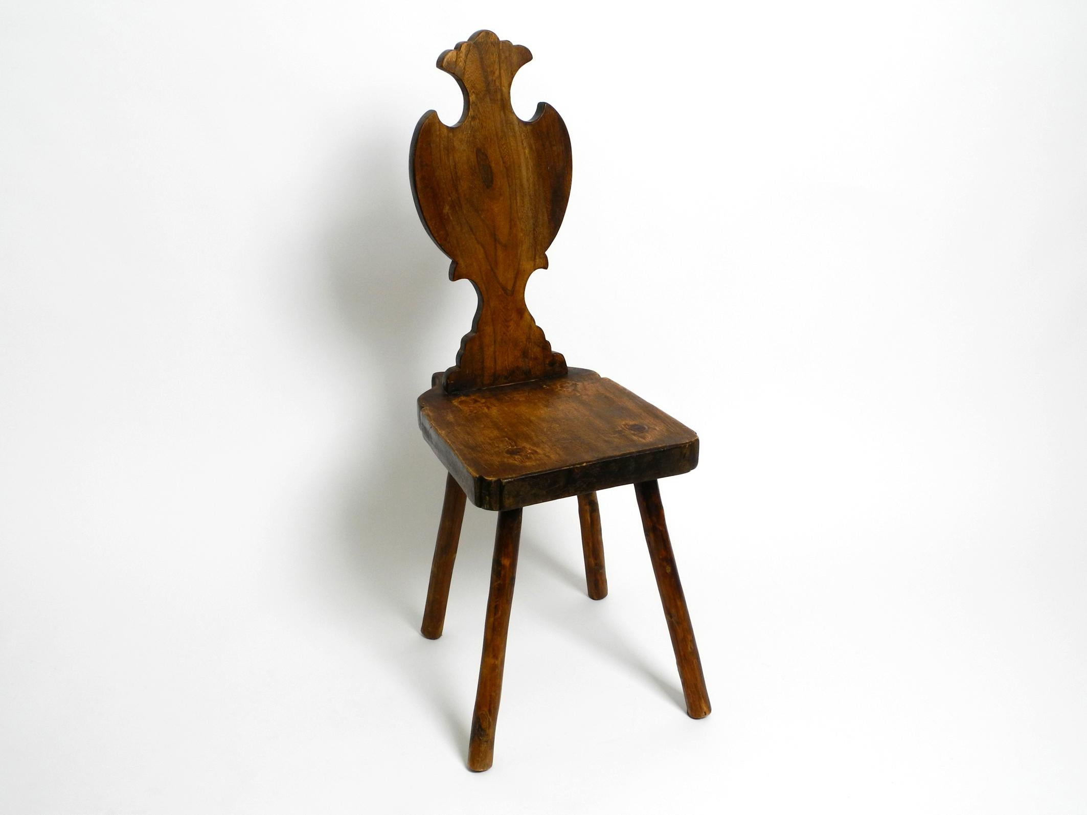 Mid-Century Modern Beautiful, very rare, Italian Mid Century rustic chair made of heavy oak