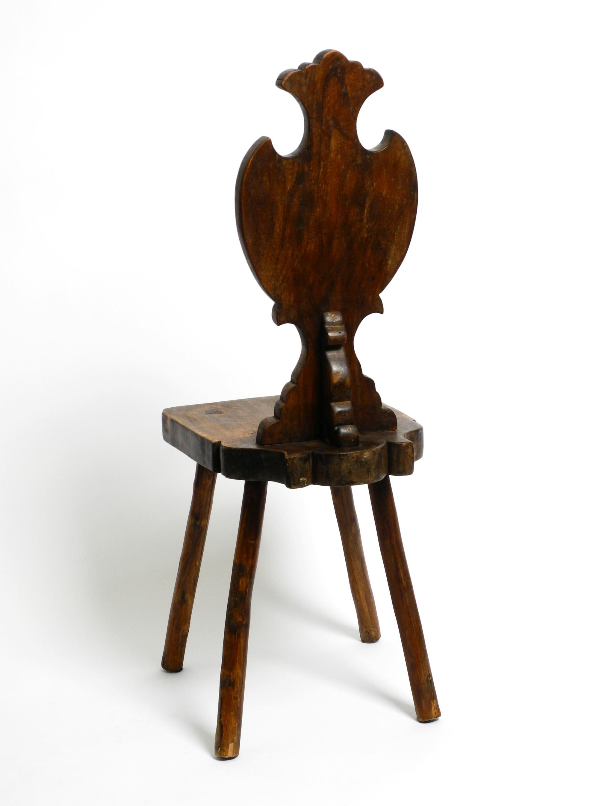 Beautiful, very rare, Italian Mid Century rustic chair made of heavy oak In Good Condition In München, DE