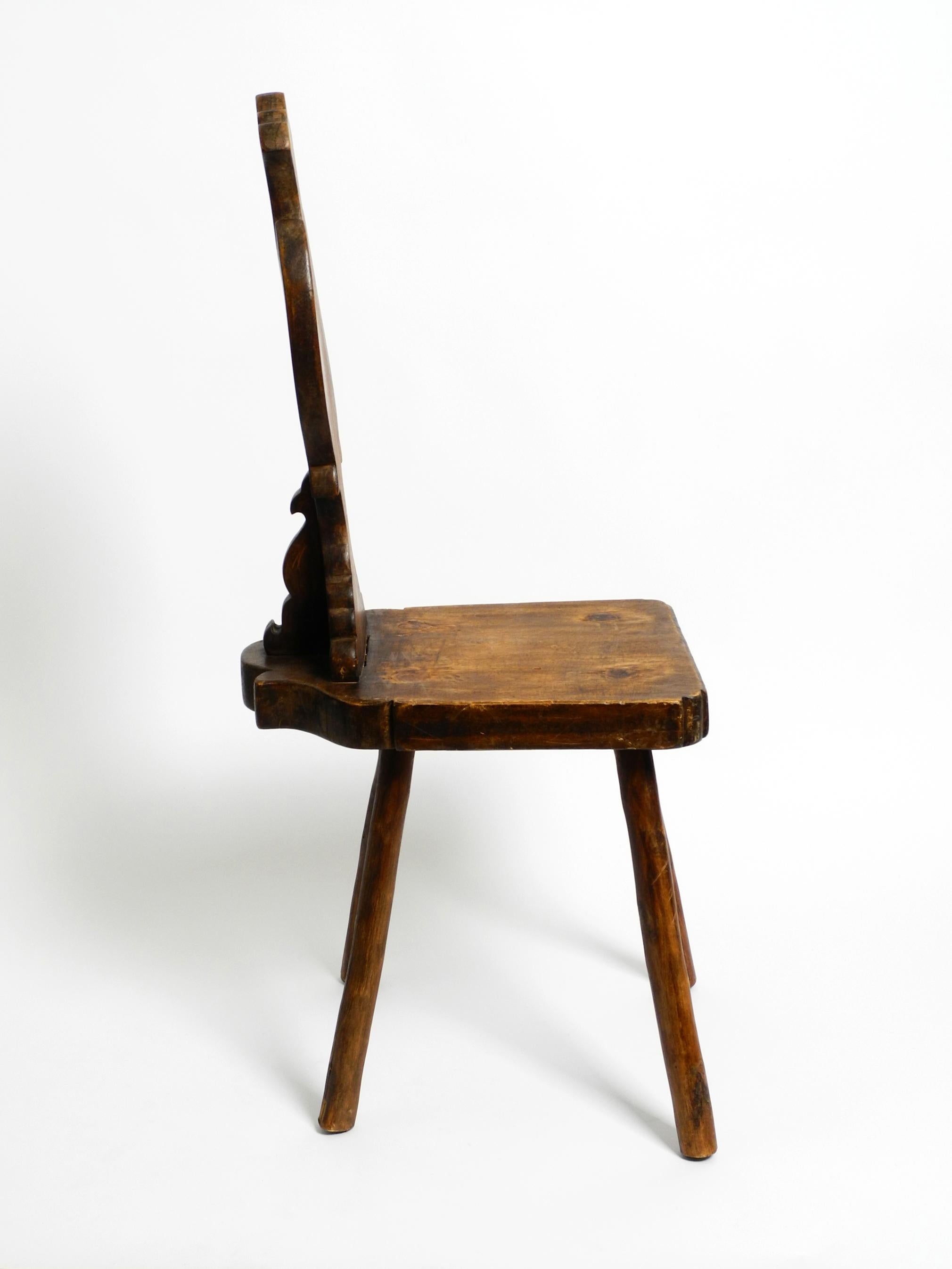 Mid-20th Century Beautiful, very rare, Italian Mid Century rustic chair made of heavy oak